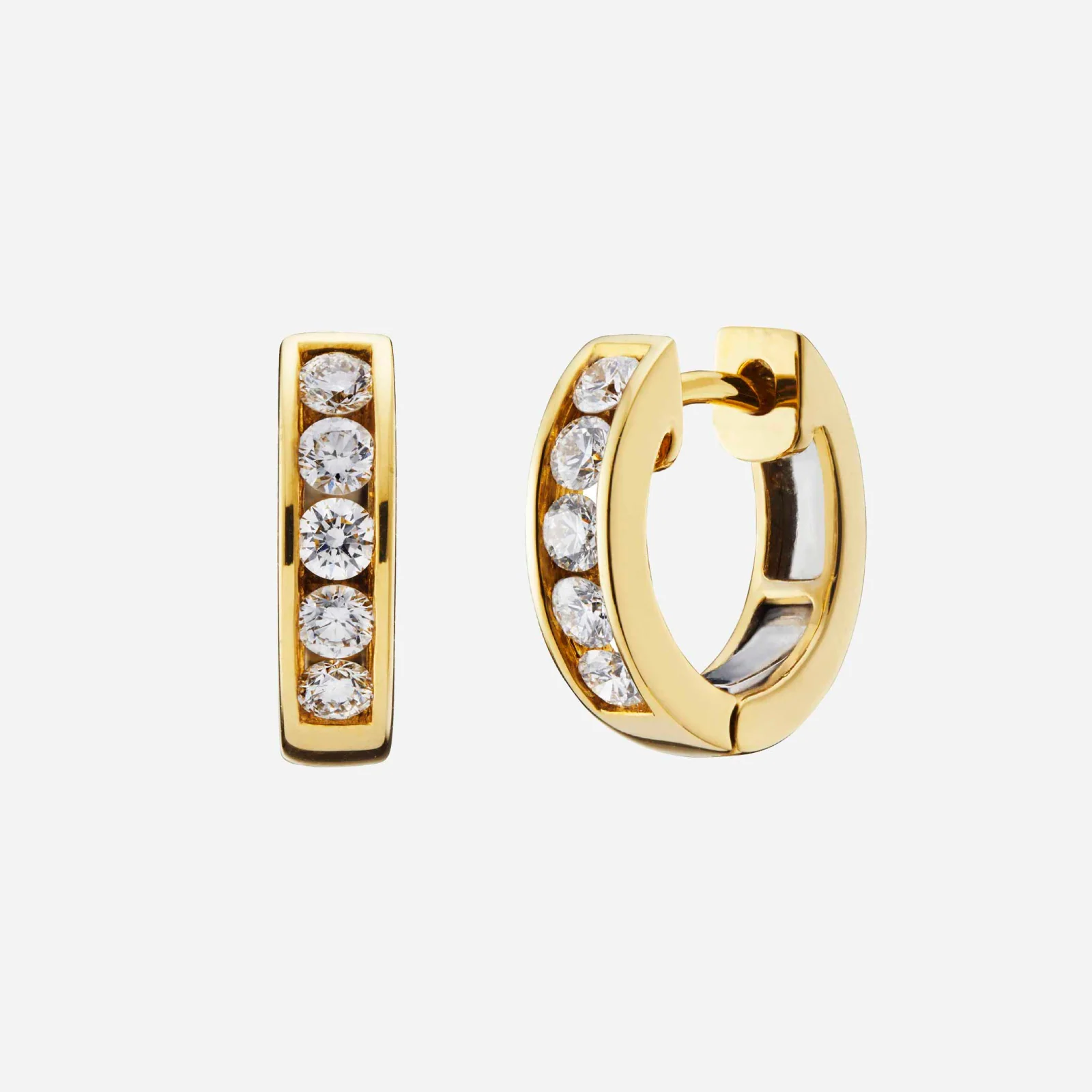 Diamond Huggie Earrings in Yellow Gold (HDIALINESY707X1014A)