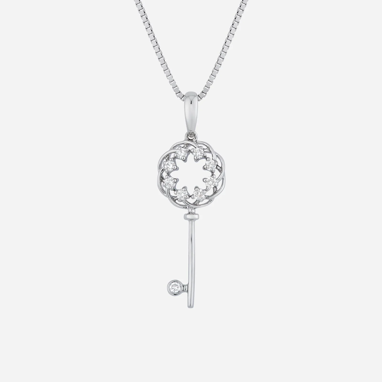 Diamond Key Pendant in White Gold (GDIAKEYL1432A)
