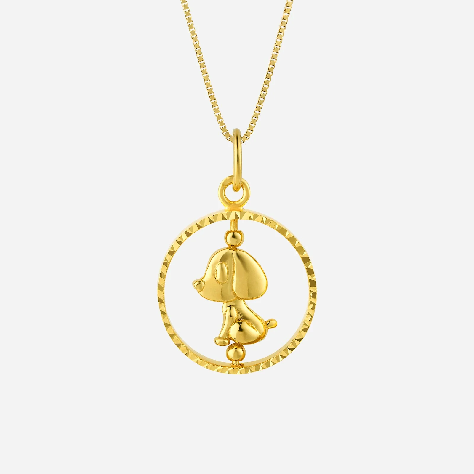 Dog Pendant in Yellow Gold (G22KZODIAC173111214A)