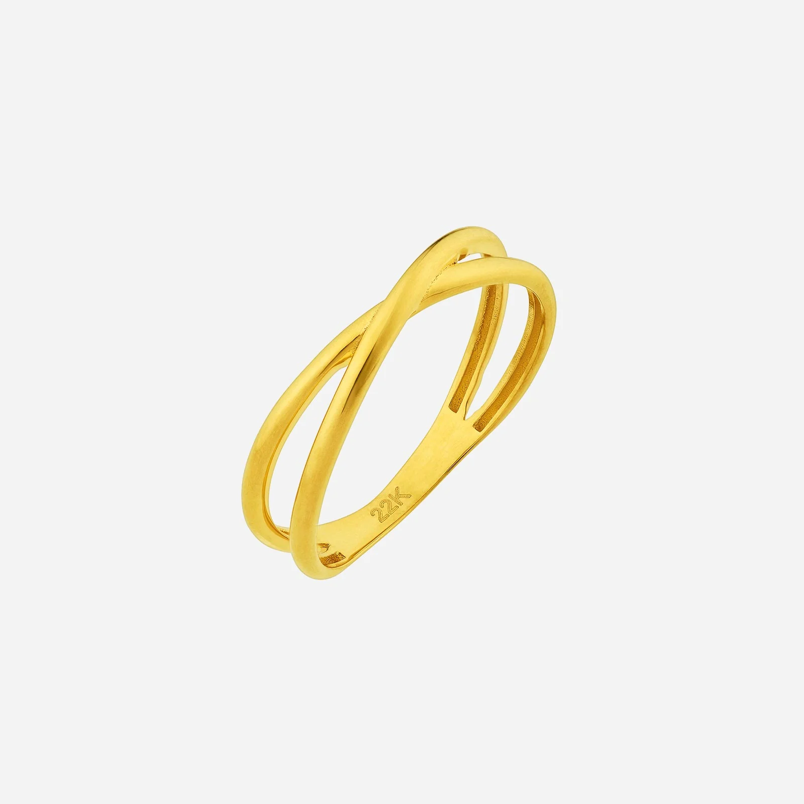 Double Band Ring in Yellow Gold (A22KFREESTYLE0838A)