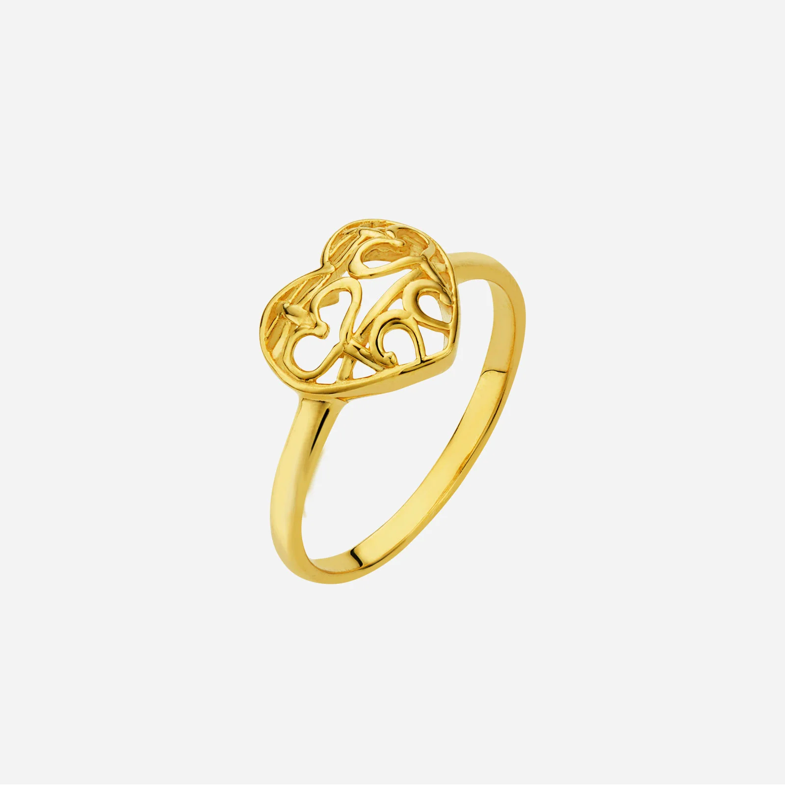 Double Happiness Heart Ring in Yellow Gold (A22KGROUP003V0543A)