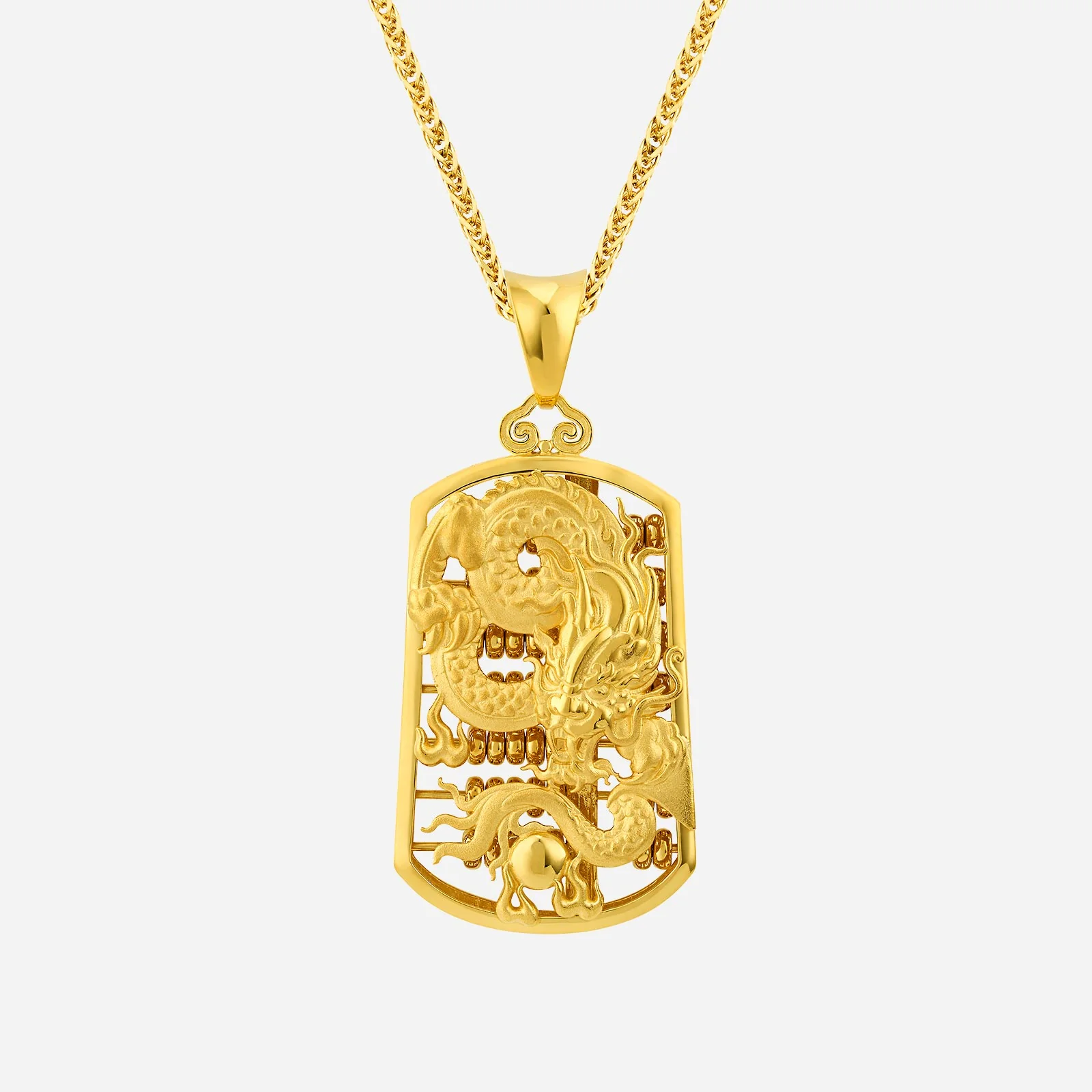 Dragon Abacus Pendant in Yellow Gold (G22KABACUS1382A)