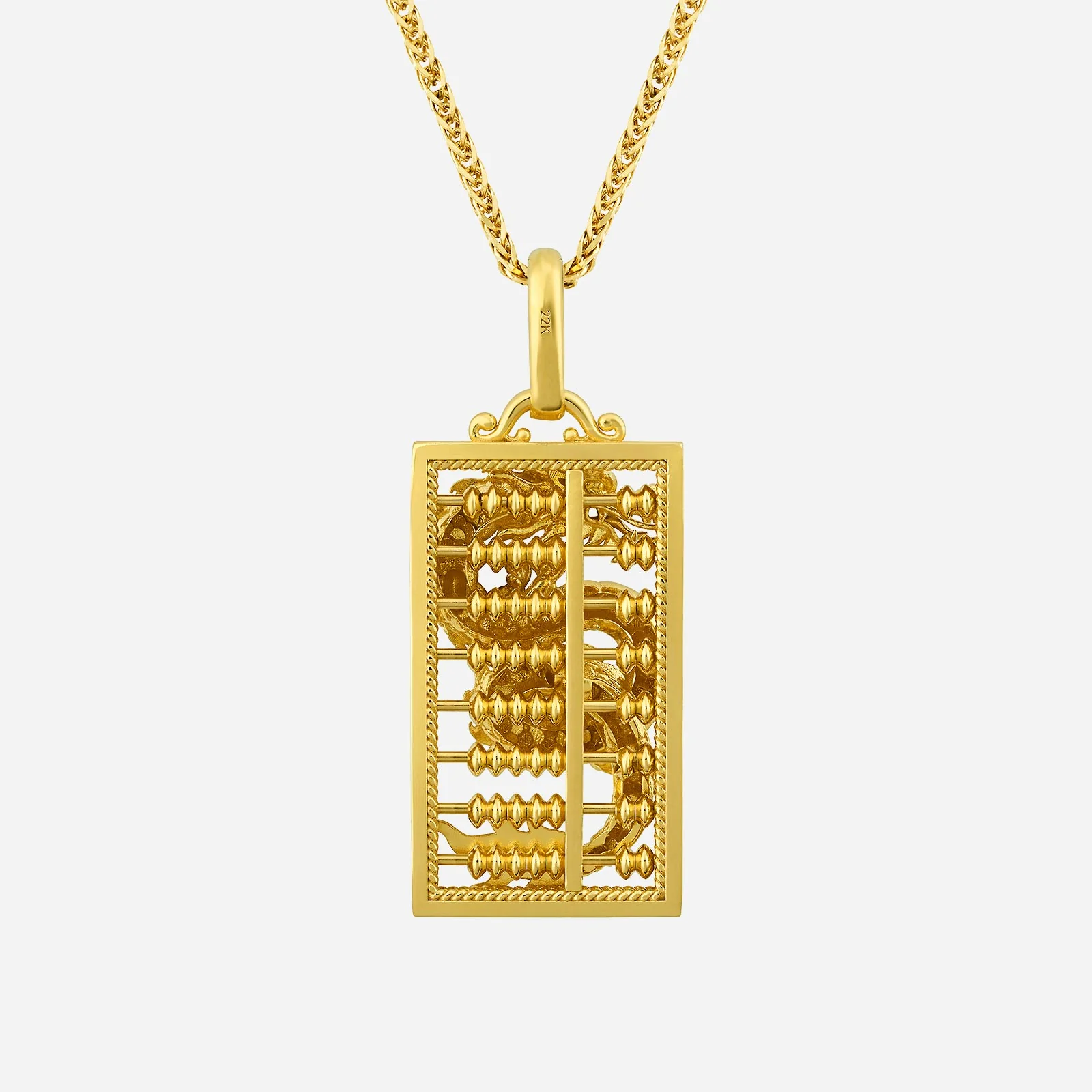 Dragon Abacus Pendant in Yellow Gold (G22KABACUS1396A) - Image 2