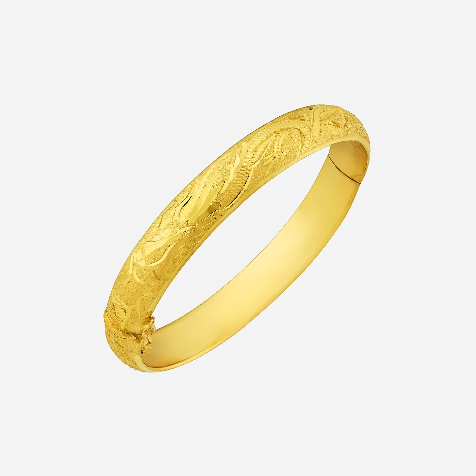 Dragon and Phoenix Bangle in Yellow Gold (DDRAGONPHOENIX0230A)