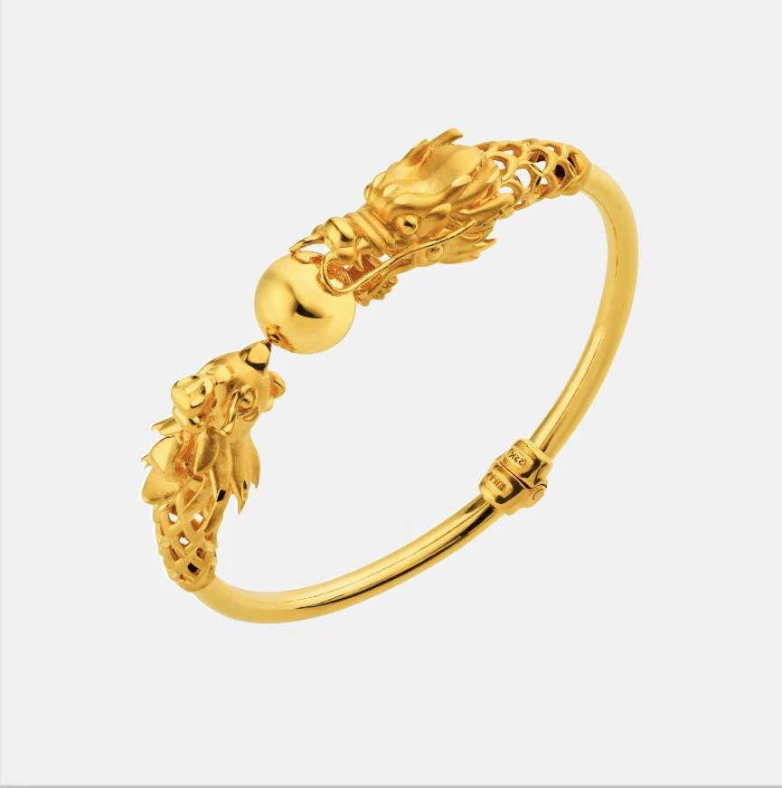 Dragon Phoenix Bangle in Yellow Gold (DSTYLE0184A)