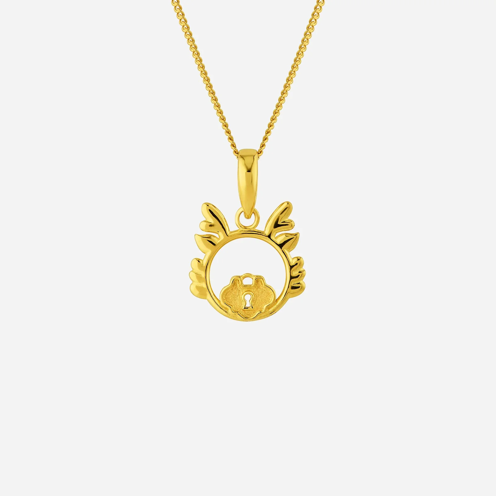 Dragon with Prosperity Lock Pendant in Yellow Gold (G22KSTYLE1446A)