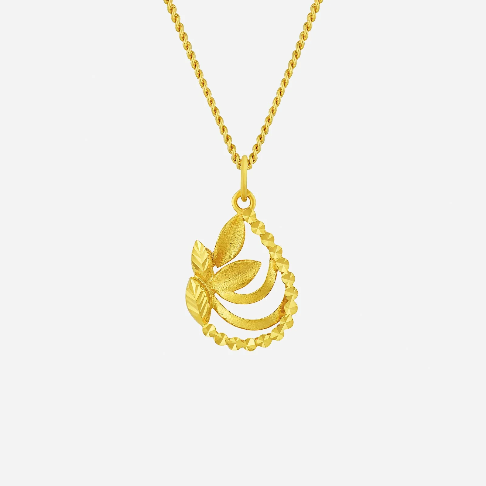 Drapery Pinnate Pendant in Yellow Gold (G22KSTYLE1578A)