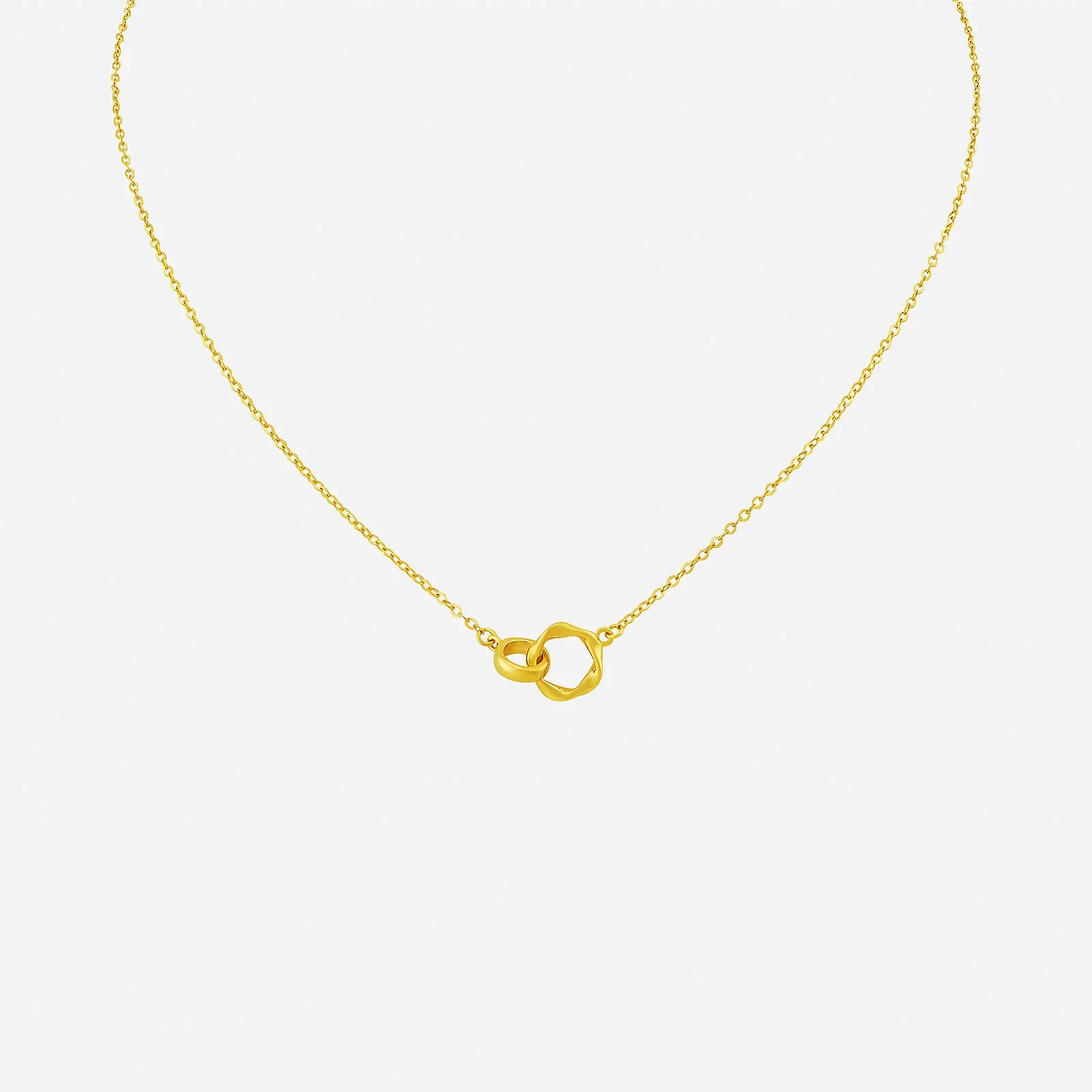 Duo Link Necklace in Yellow Gold (F22KFREESTYLE0515A)