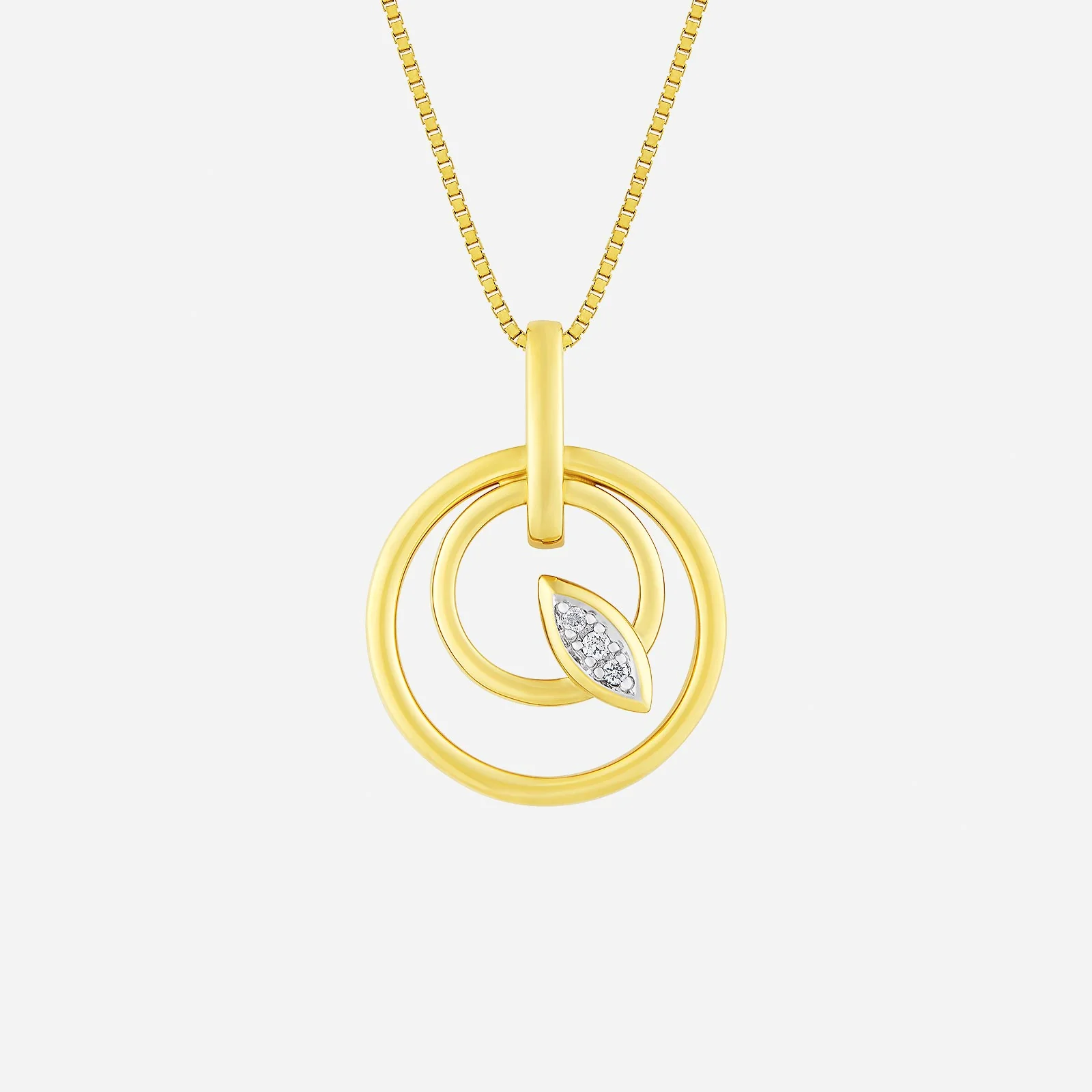 Duo Tier Diamond Pendant in Yellow White Gold (GDIASTYLE1758A)