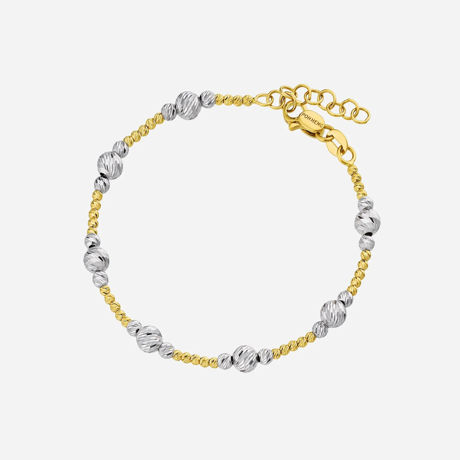 Earth Beaded Bracelet in Yellow White Gold (EGROUP001T0097A)