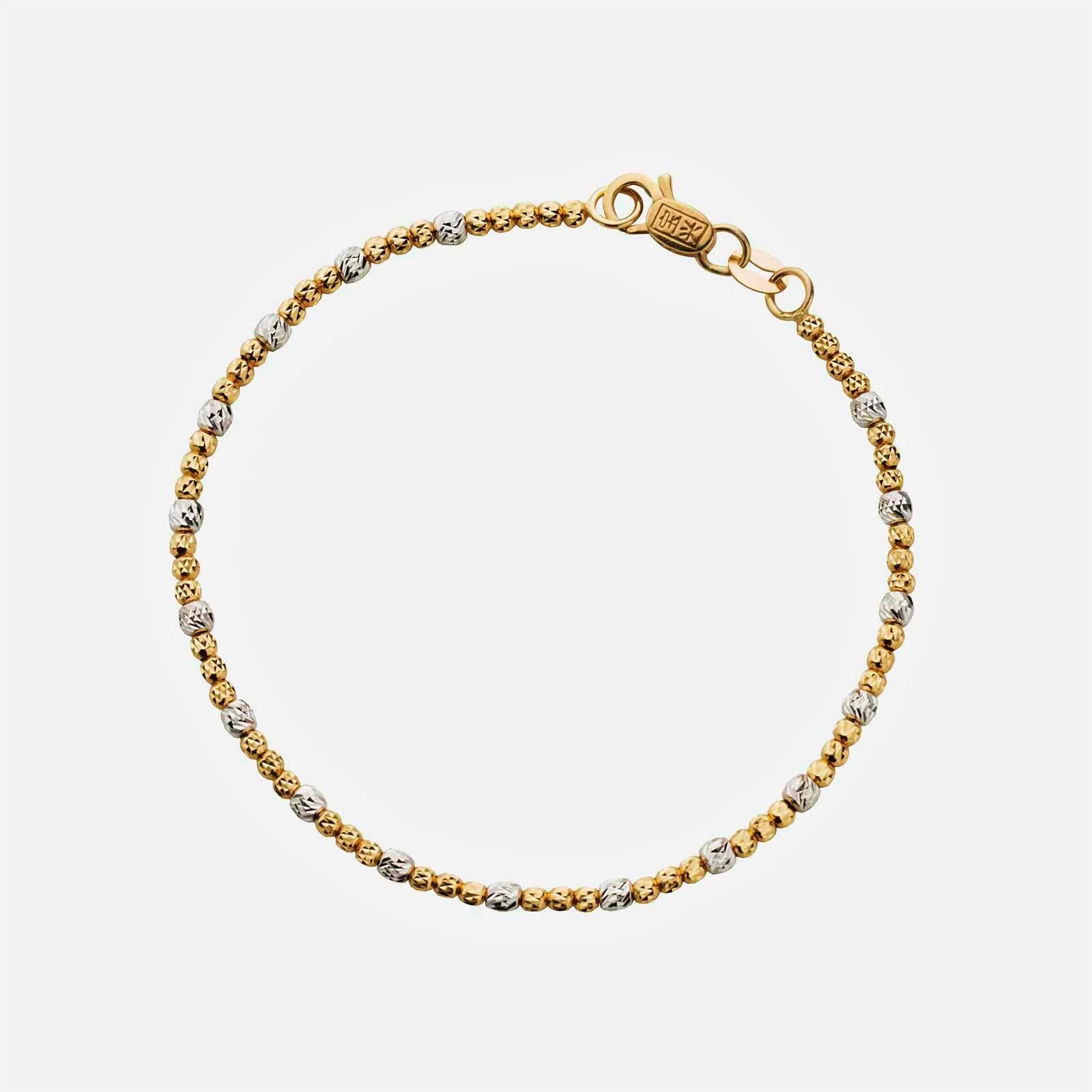 Earth Beaded Bracelet in Yellow White Gold (EGROUP029M0002A)