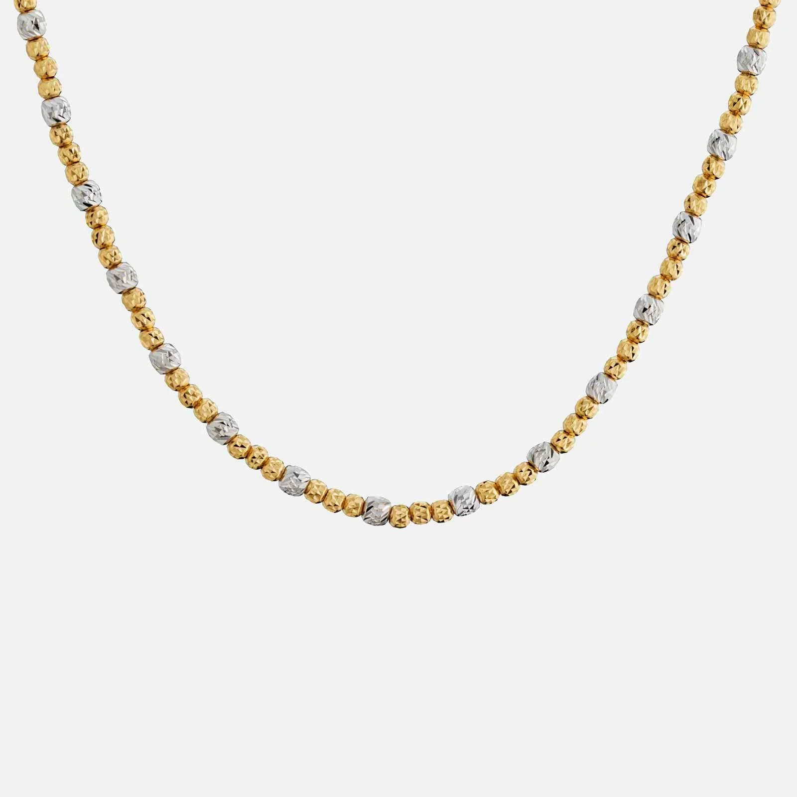 Earth Beaded Necklace in Yellow White Gold (FGROUP029M0002A)