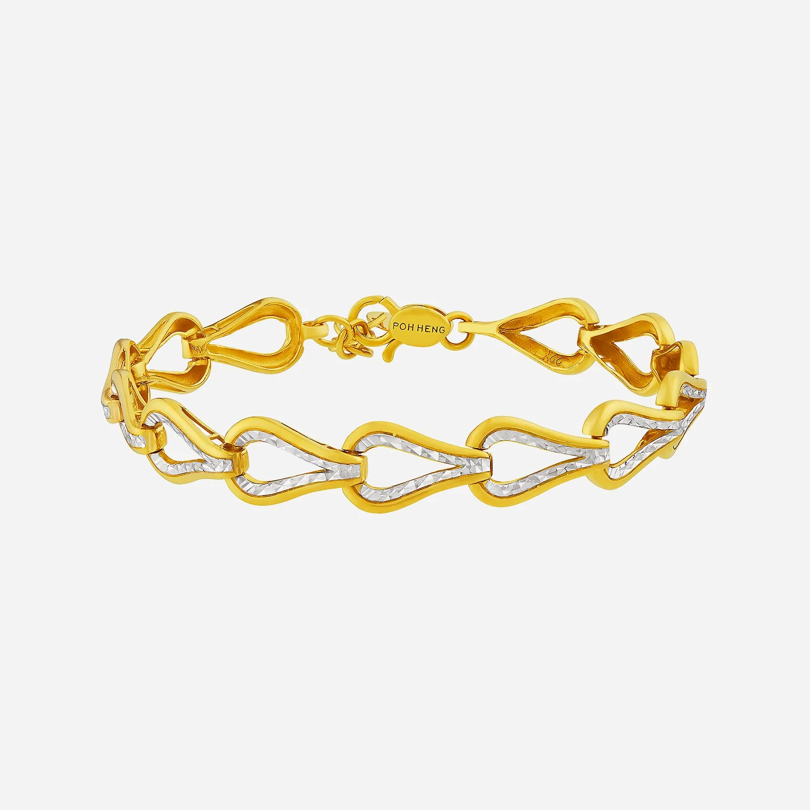 Elegance Omega Bracelet in Yellow White Gold (E22KGROUP178V0587A)
