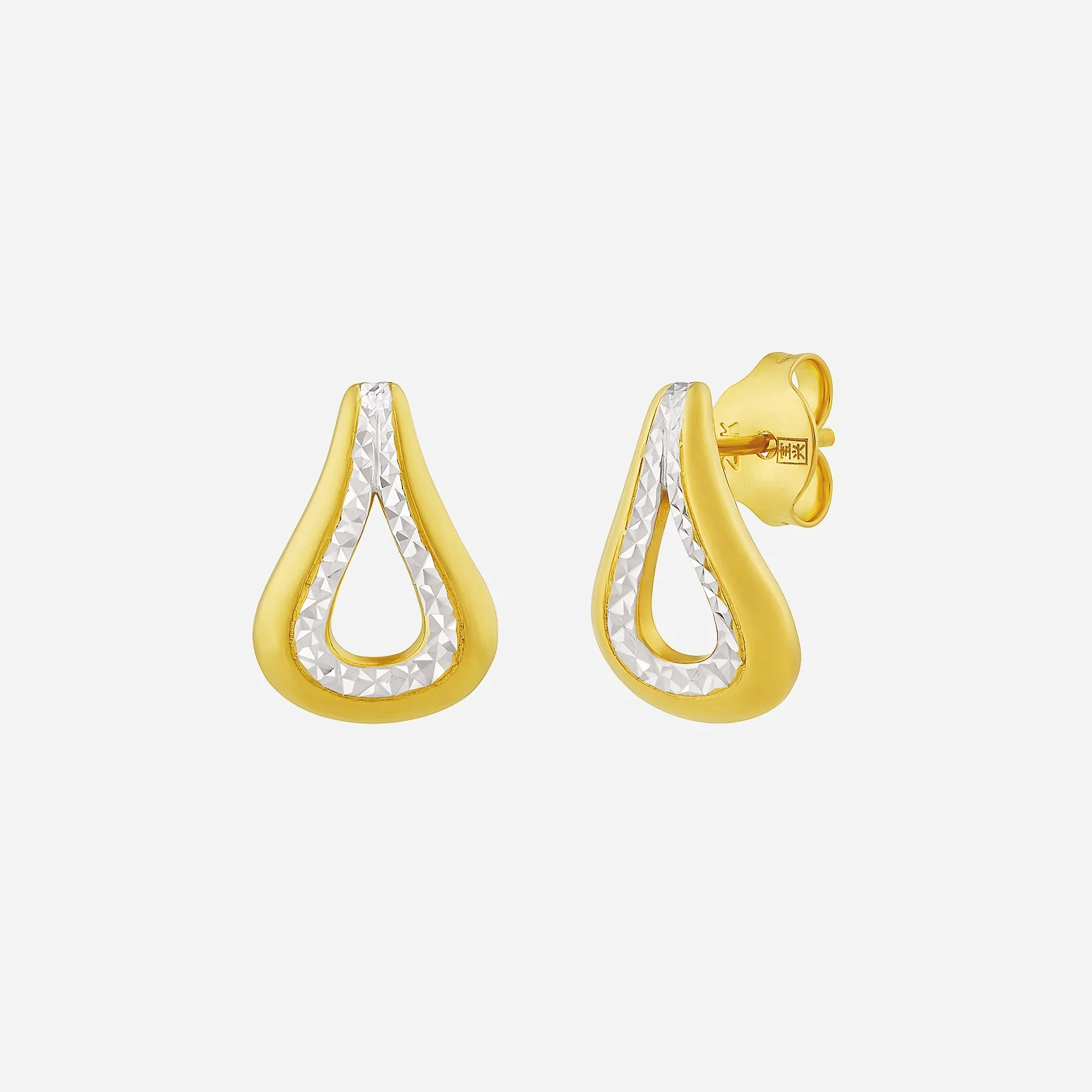 Elegance Omega Earings in Yellow White Gold (H22KGROUP178V1508A)