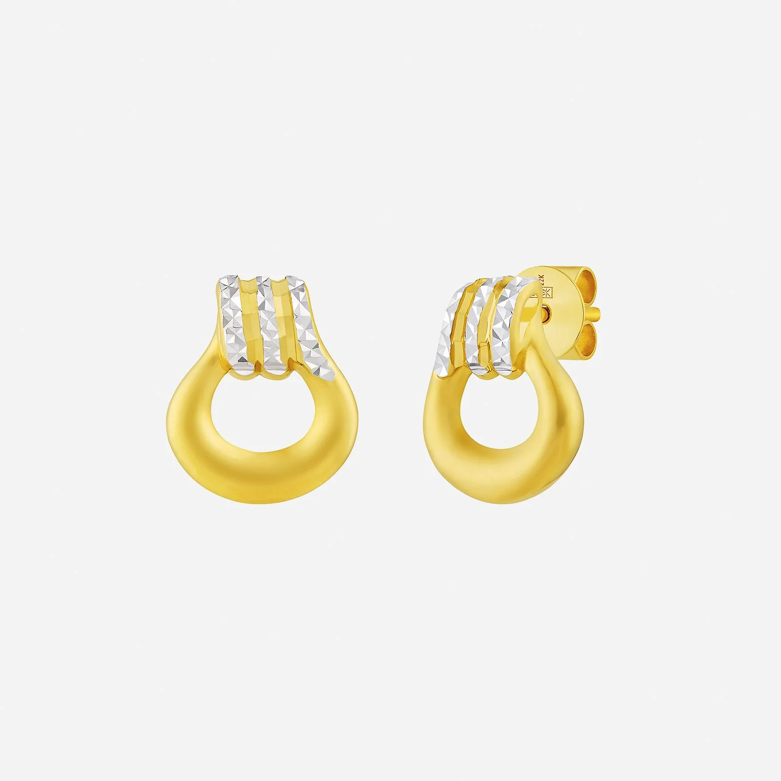 Elegance Torus Earrings in Yellow White Gold (H22KGROUP179V1517A)