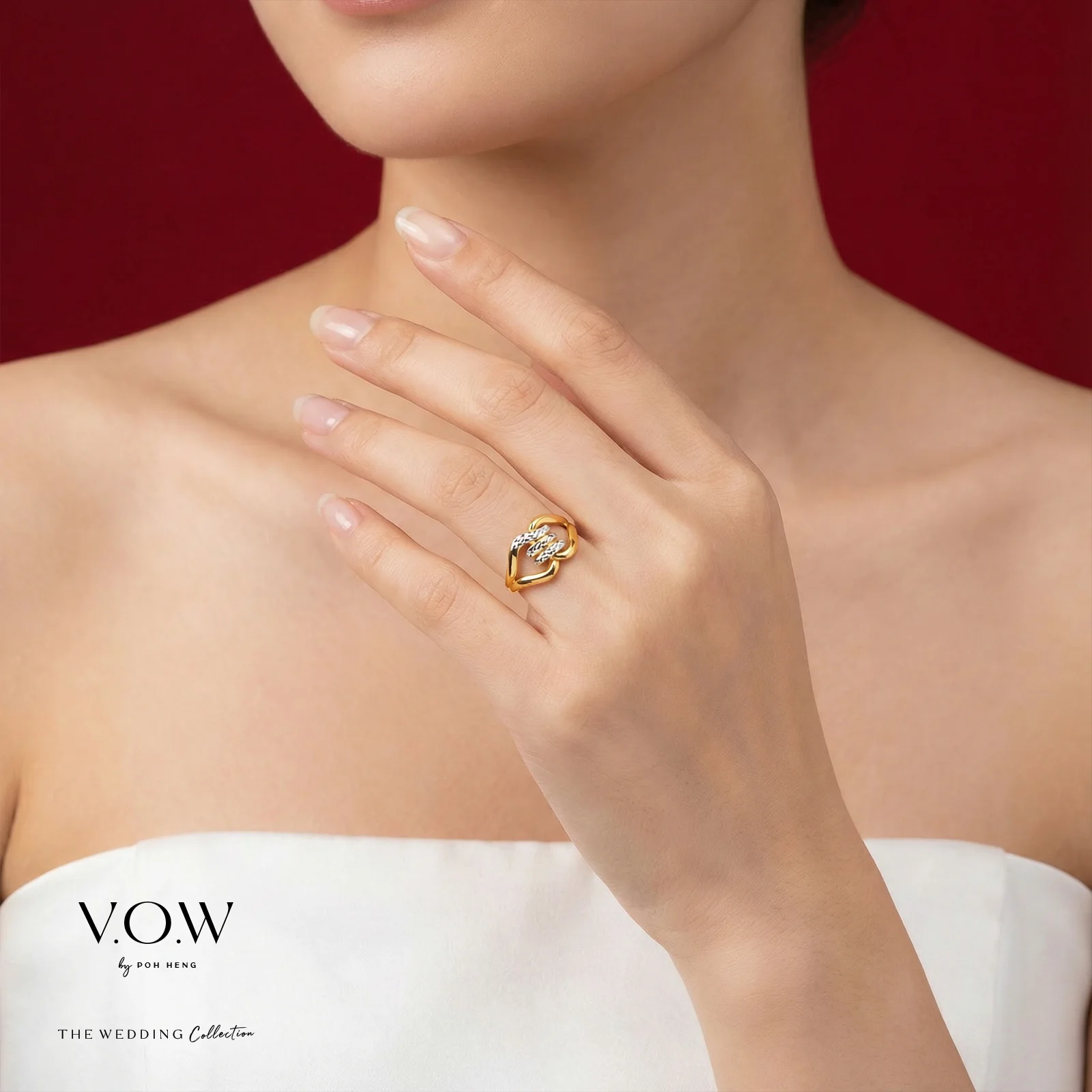 Elegance Torus Ring in Yellow White Gold	 (A22KGROUP179V0985A) - Image 2