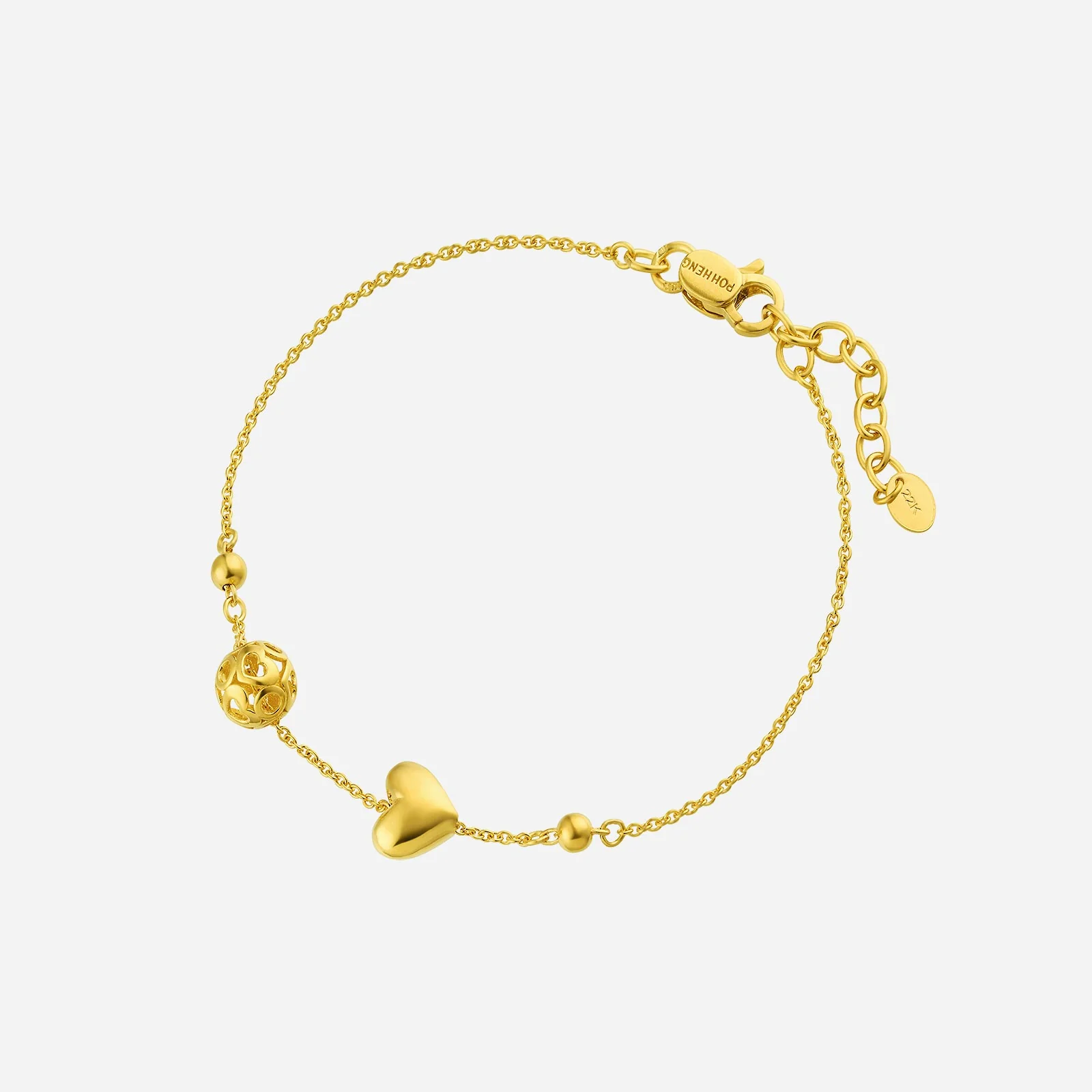 Embroidered Love Bracelet in Yellow Gold (E22KGROUP101V0472A)