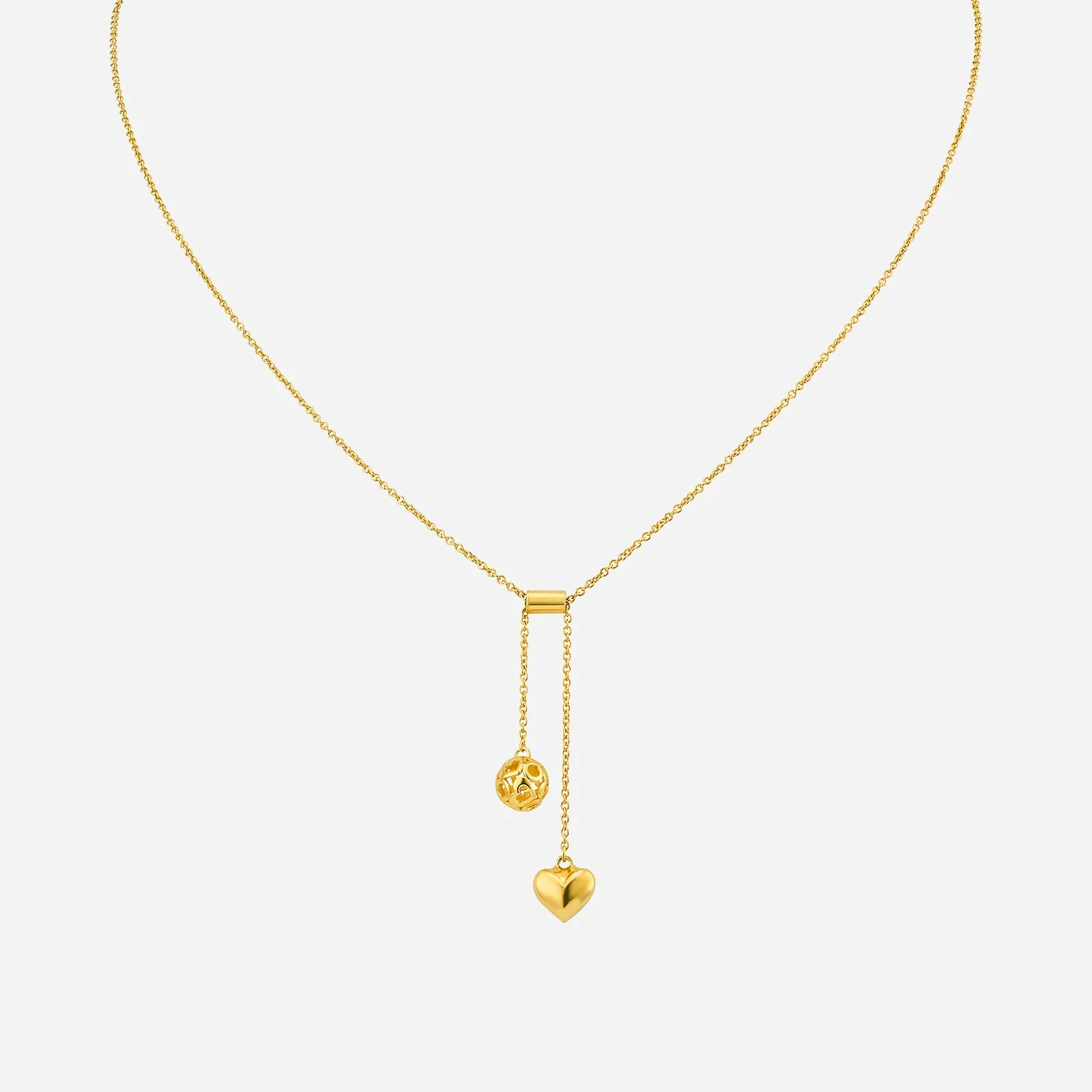 Embroidered Love Necklace in Yellow Gold (F22KGROUP101V0410A)