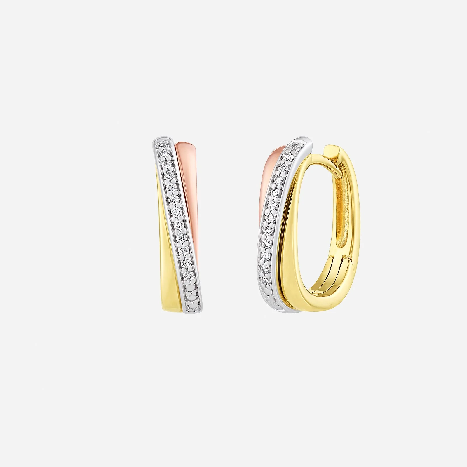 Entwined Diamond Earrings in Yellow White Rose Gold (HDIAGROUP212V1594A)