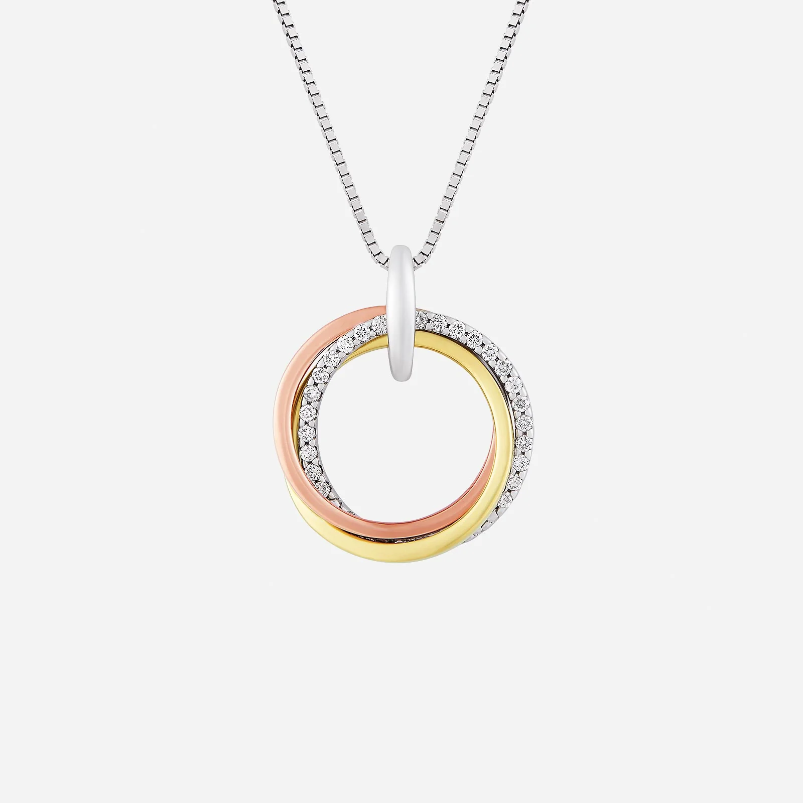 Entwined Diamond Pendant in Yellow White Rose Gold (GDIASTYLE1759A)