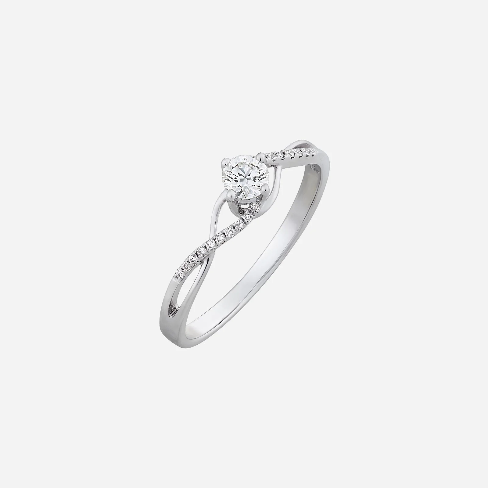 Entwined Diamond Ring in White Gold (ADIASTYLE0858A)