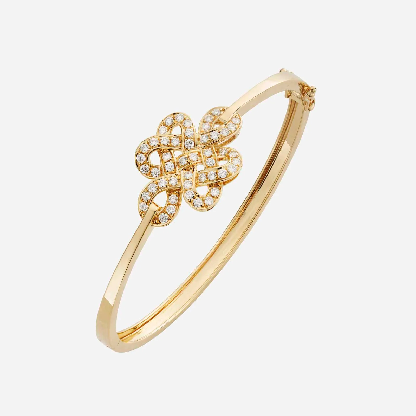 Eternity Knot Diamond Bangle in Yellow Gold (DDIAGROUP033R0001A)