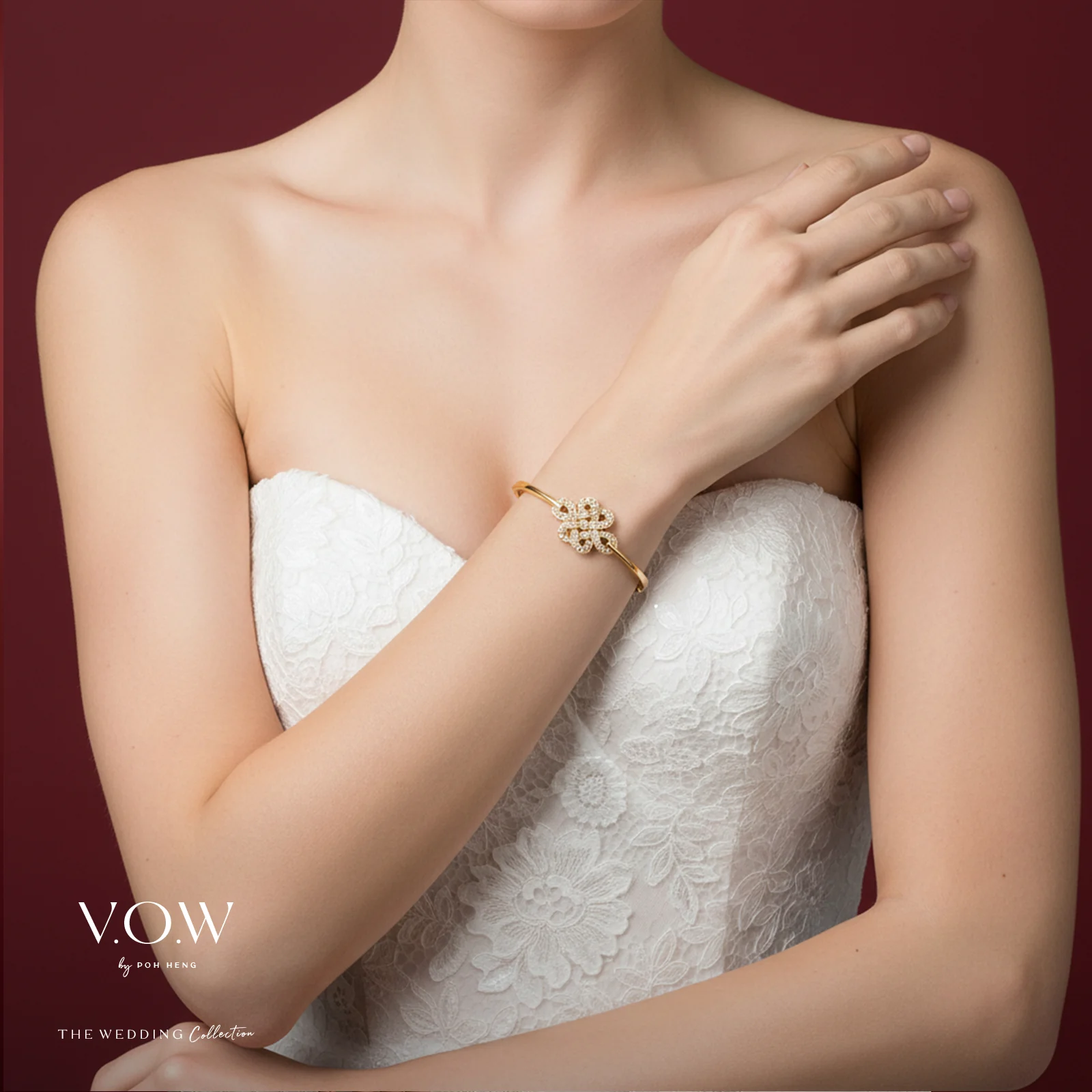 Eternity Knot Diamond Bangle in Yellow Gold (DDIAGROUP033R0001A) - Image 2