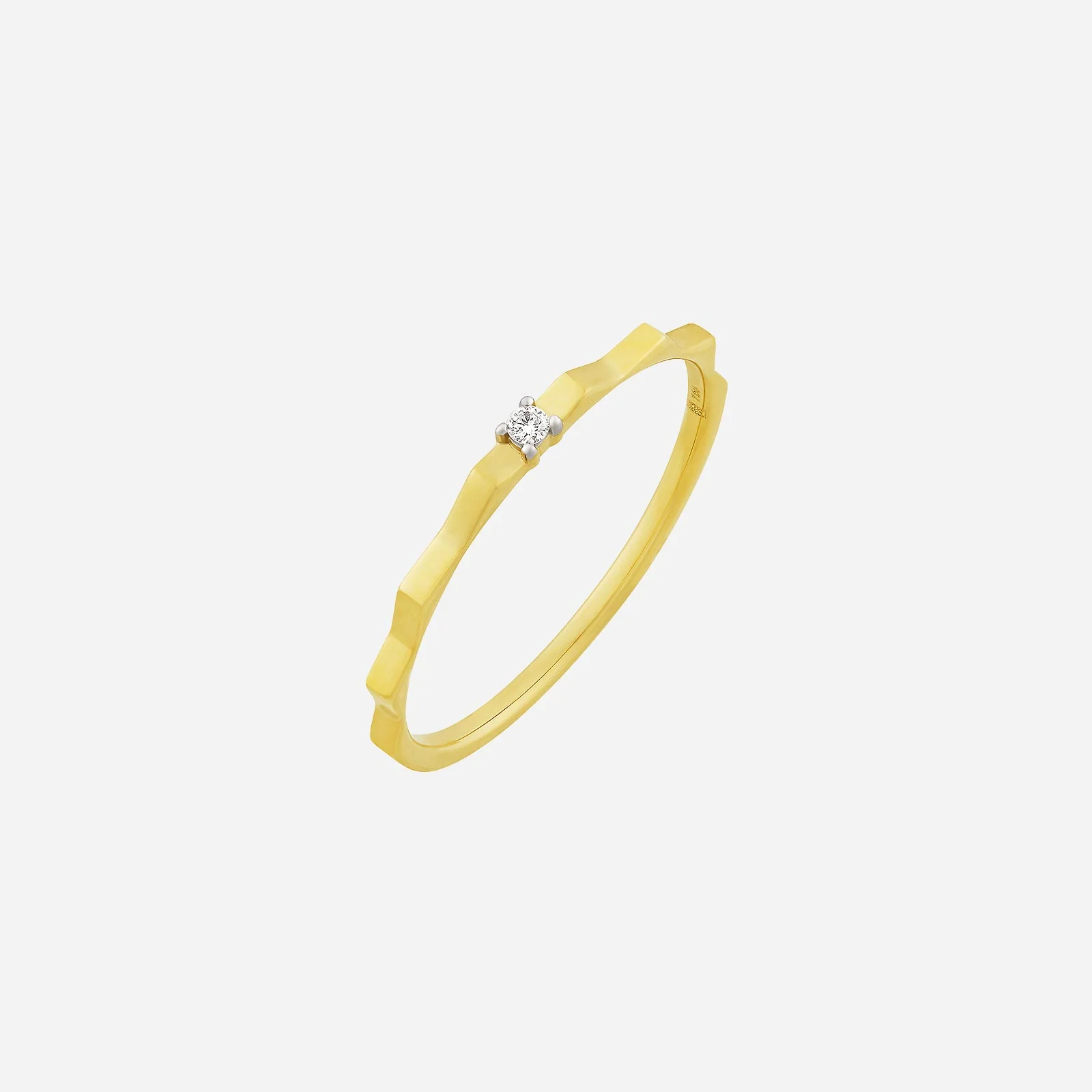 Faceted Diamond Ring in Yellow White Gold (ADIAGROUP221V1046A)