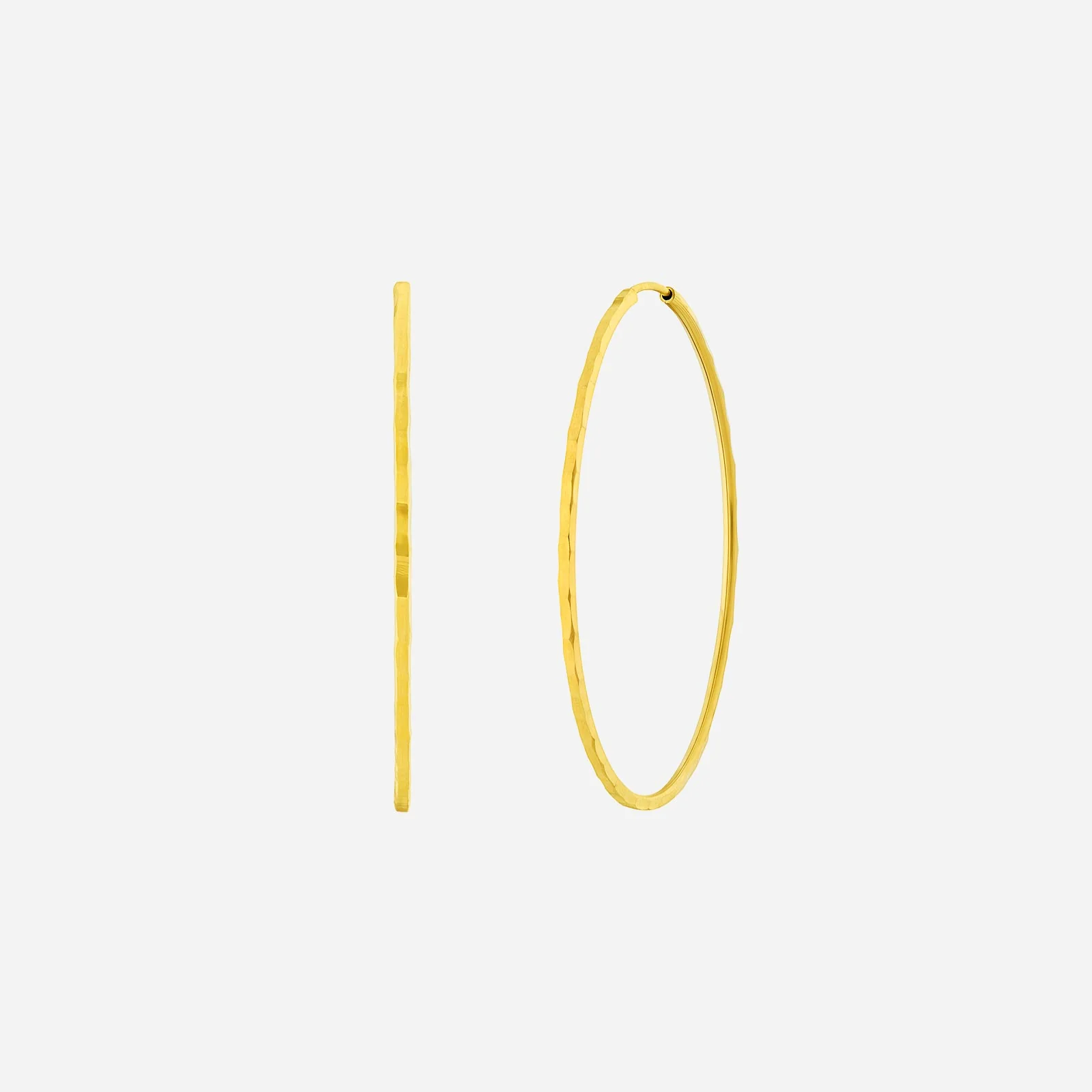 Faceted Twisted Hoop Earrings in Yellow Gold	 (H22KHOOP1368A)