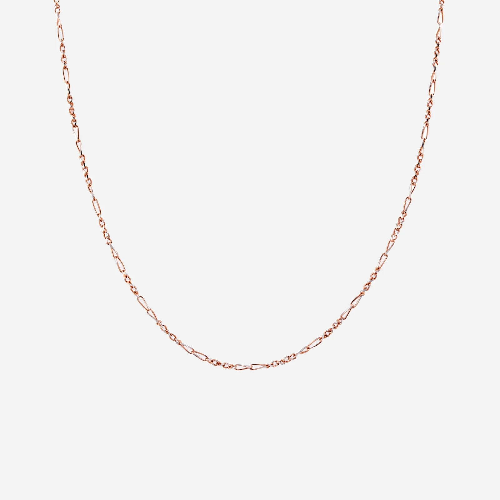 Figaro Chain in Rose White Gold (FSTYLE003Q0005A)