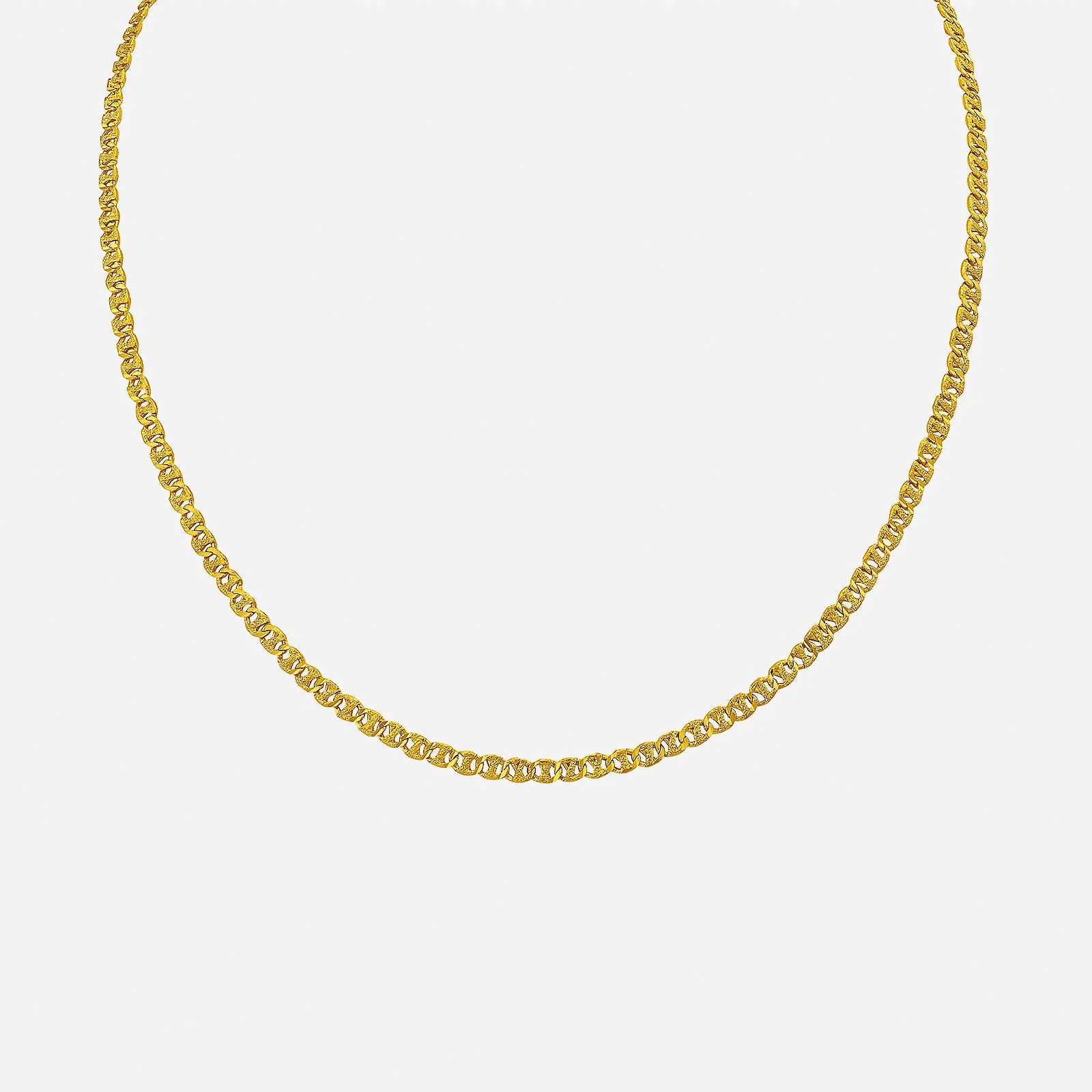 Flat Mariner Chain Necklace in Yellow Gold (F999GROUP195V0491A)