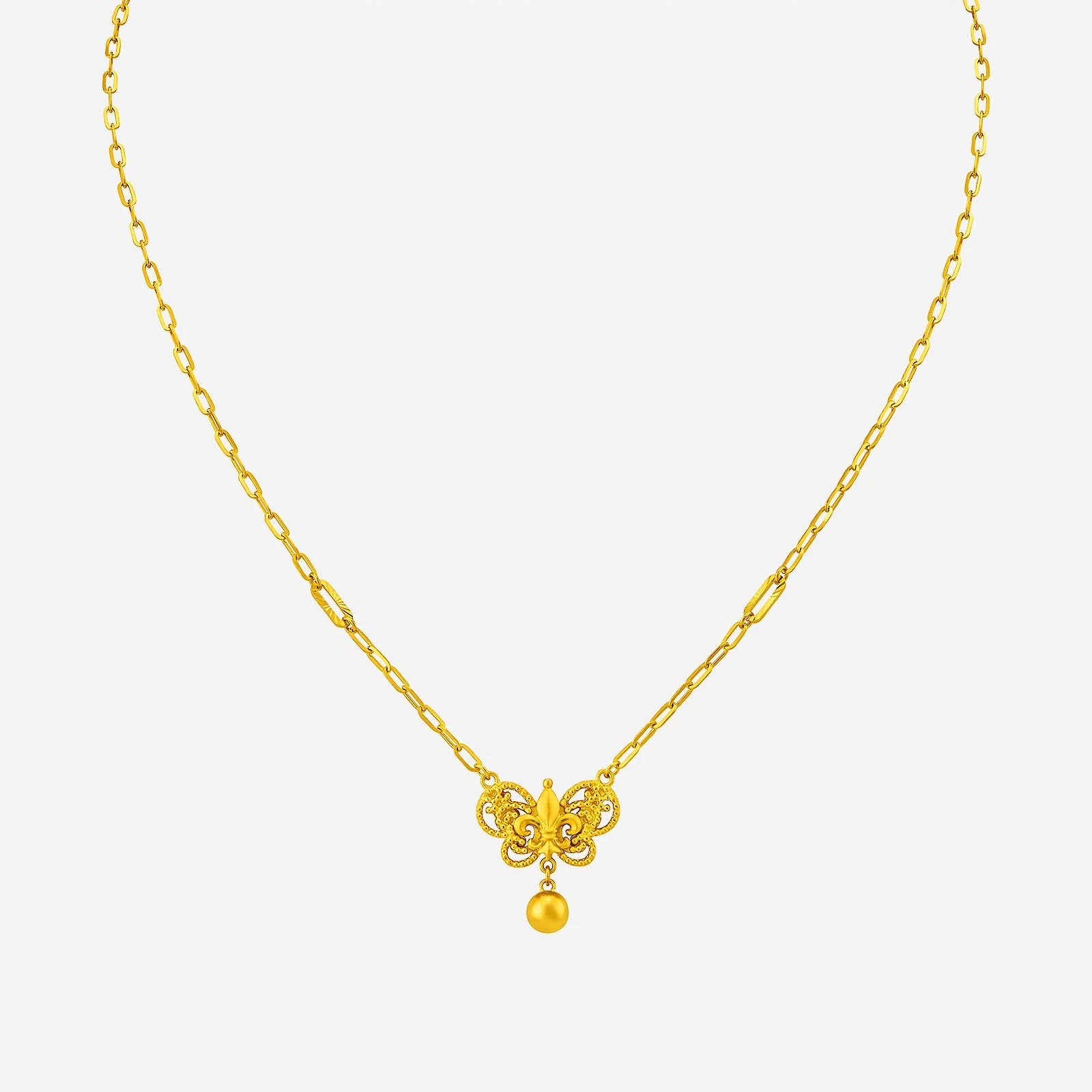 Fleur De Lis Necklace in Yellow Gold (F999GROUP136V0458A)