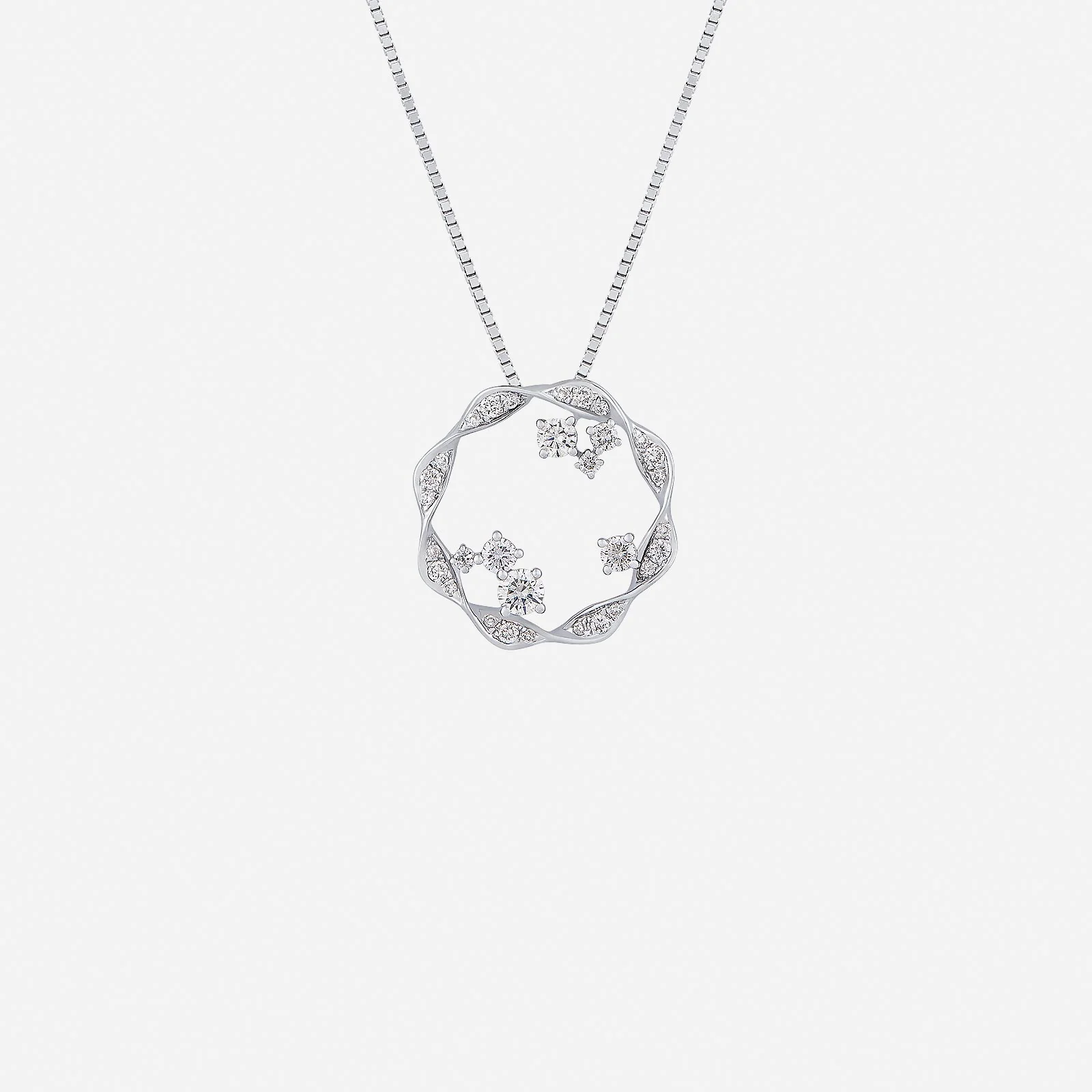 Flora Aura Diamond Pendant in White Gold (GDIASTYLE1839A)