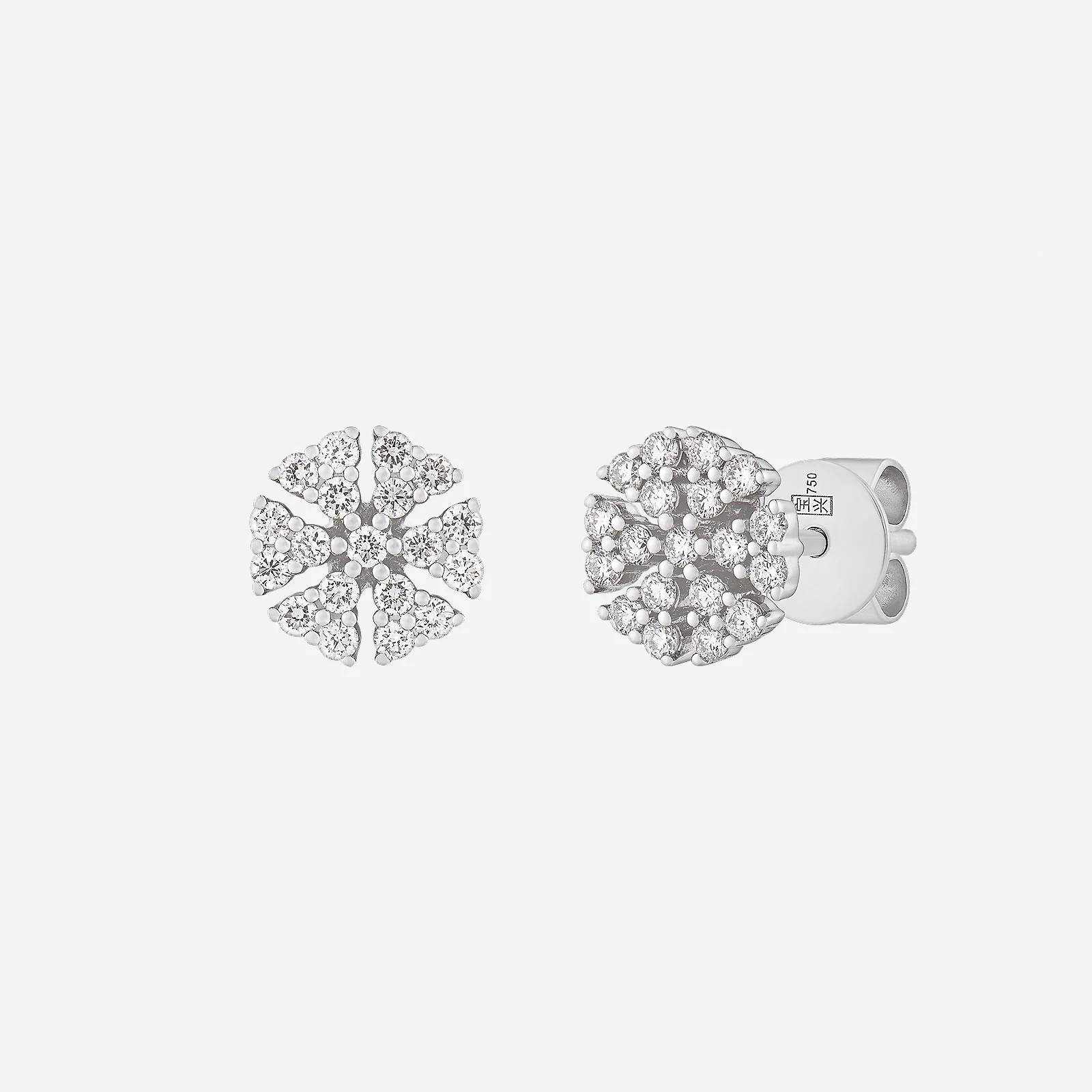 Flora Dazzle Diamond Earrings in White Gold (HDIASTYLE1695A)