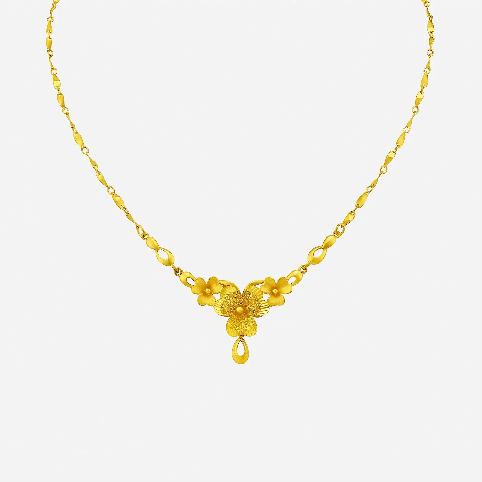 Flourishing Blossom Necklace in Yellow Gold (F999STYLE0486A)