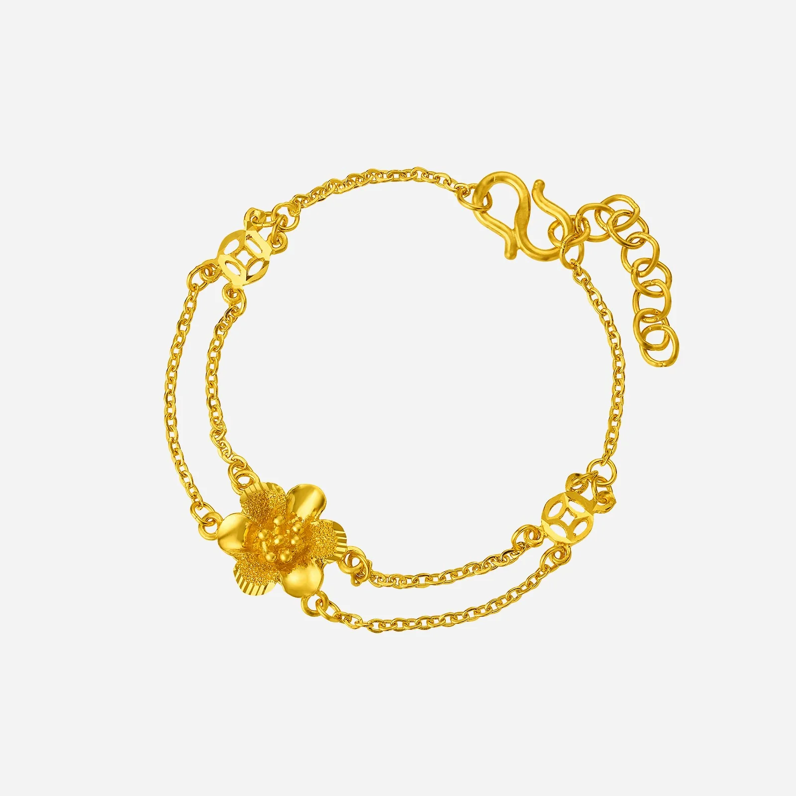 Flower Bracelet in Yellow Gold (E999STYLE0439A)