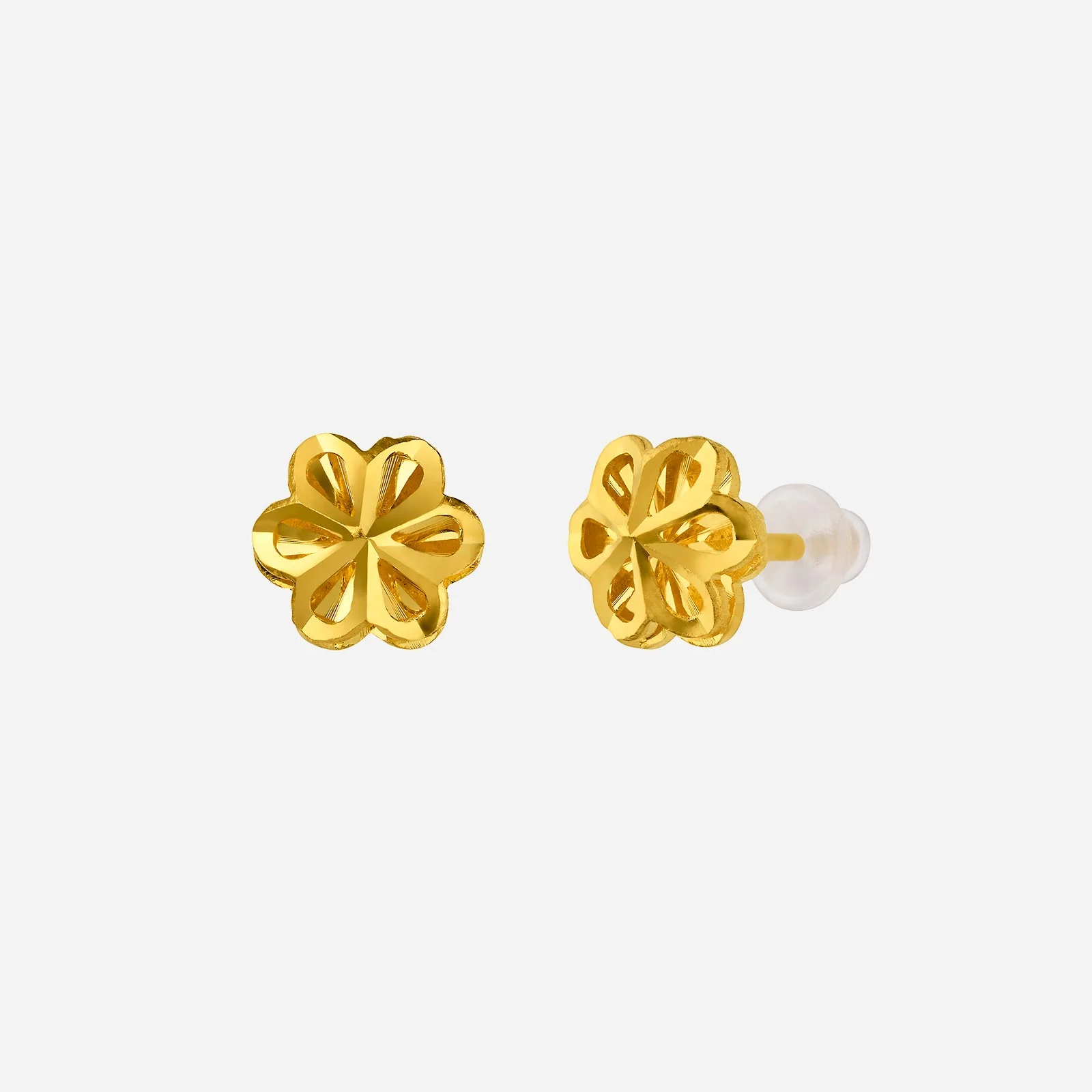 Flower Earrings in Yellow Gold (H999STYLE1140A)