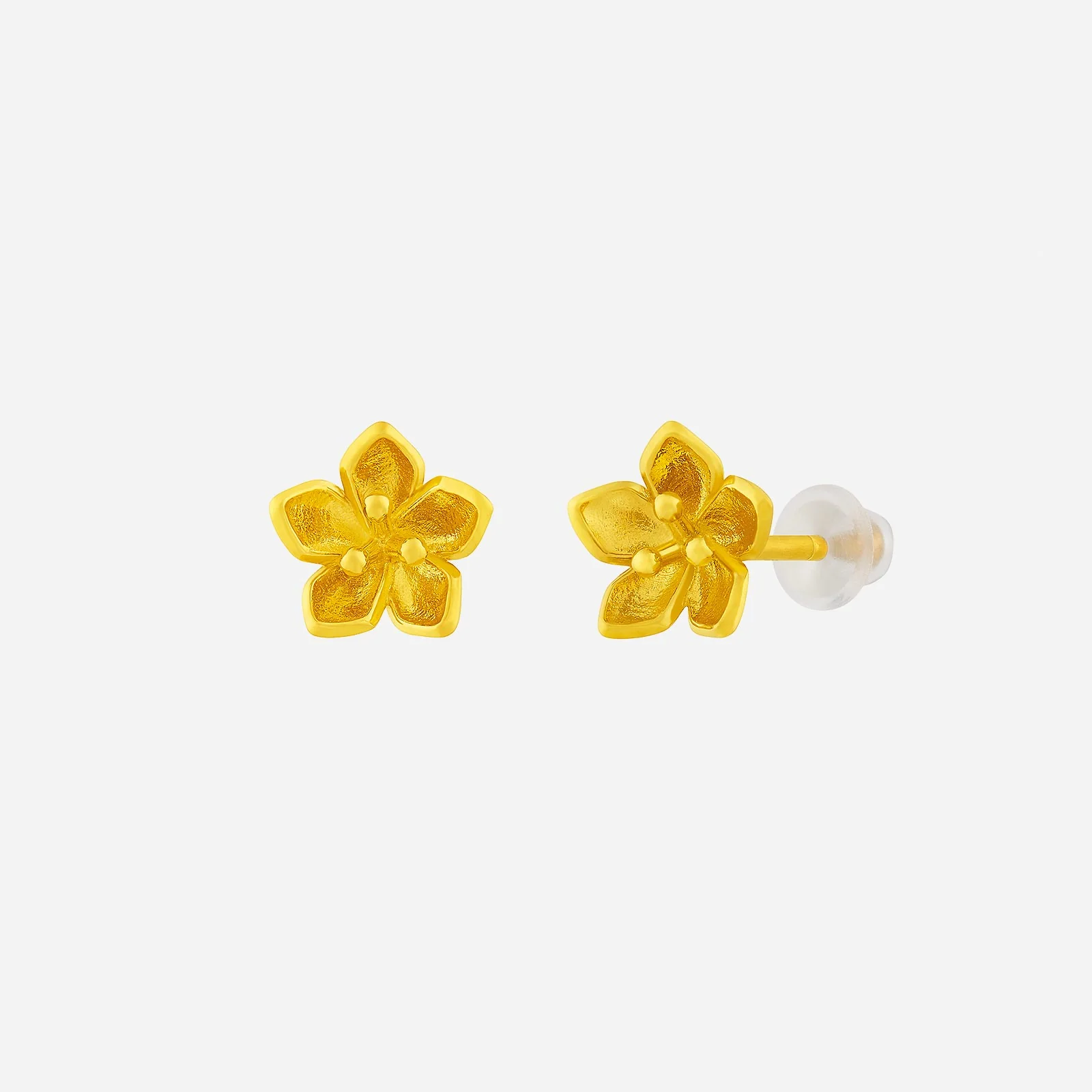 Flower Earrings in Yellow Gold (H999STYLE1496A)