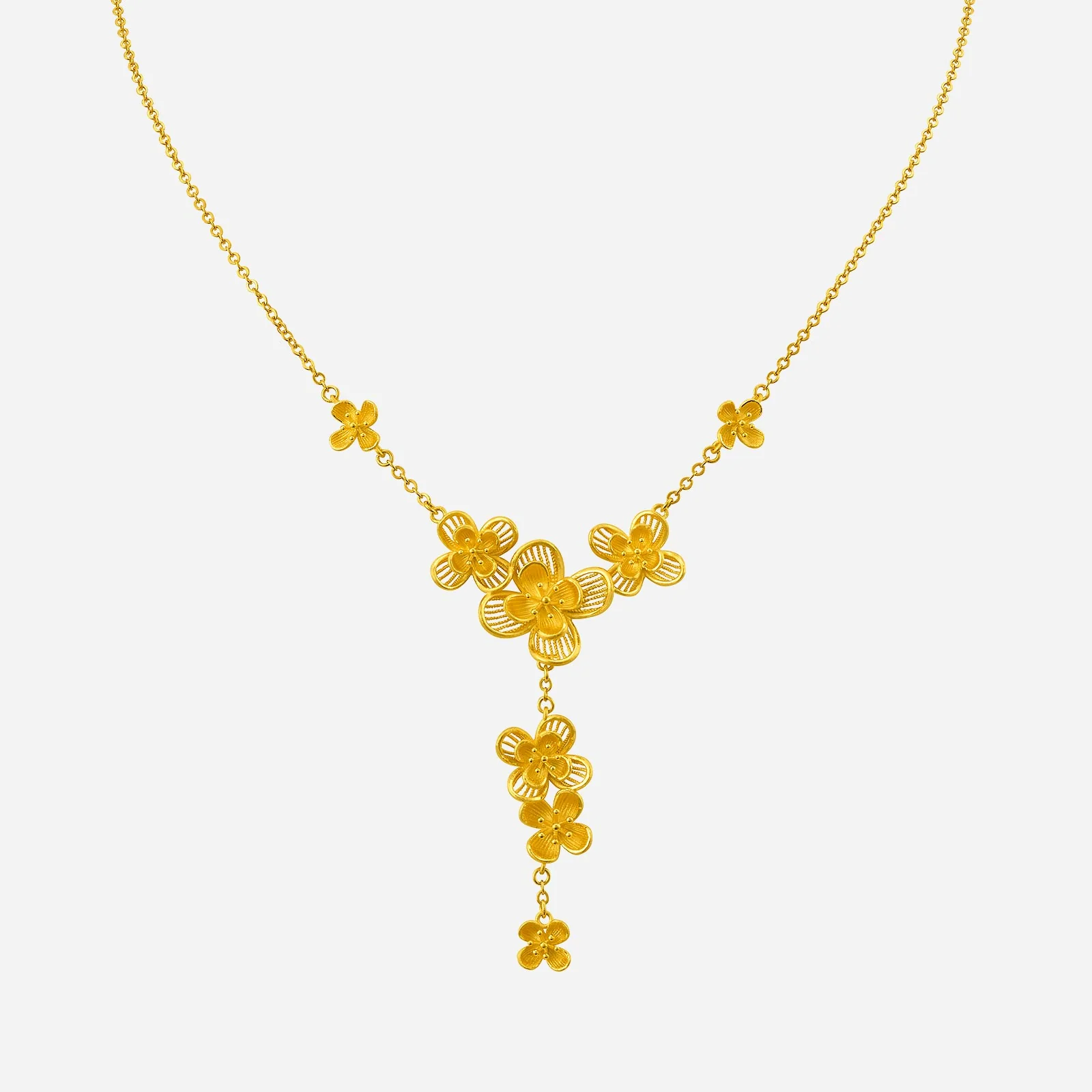 Flower Necklace in Yellow Gold	 (F999GROUP068V0361A)