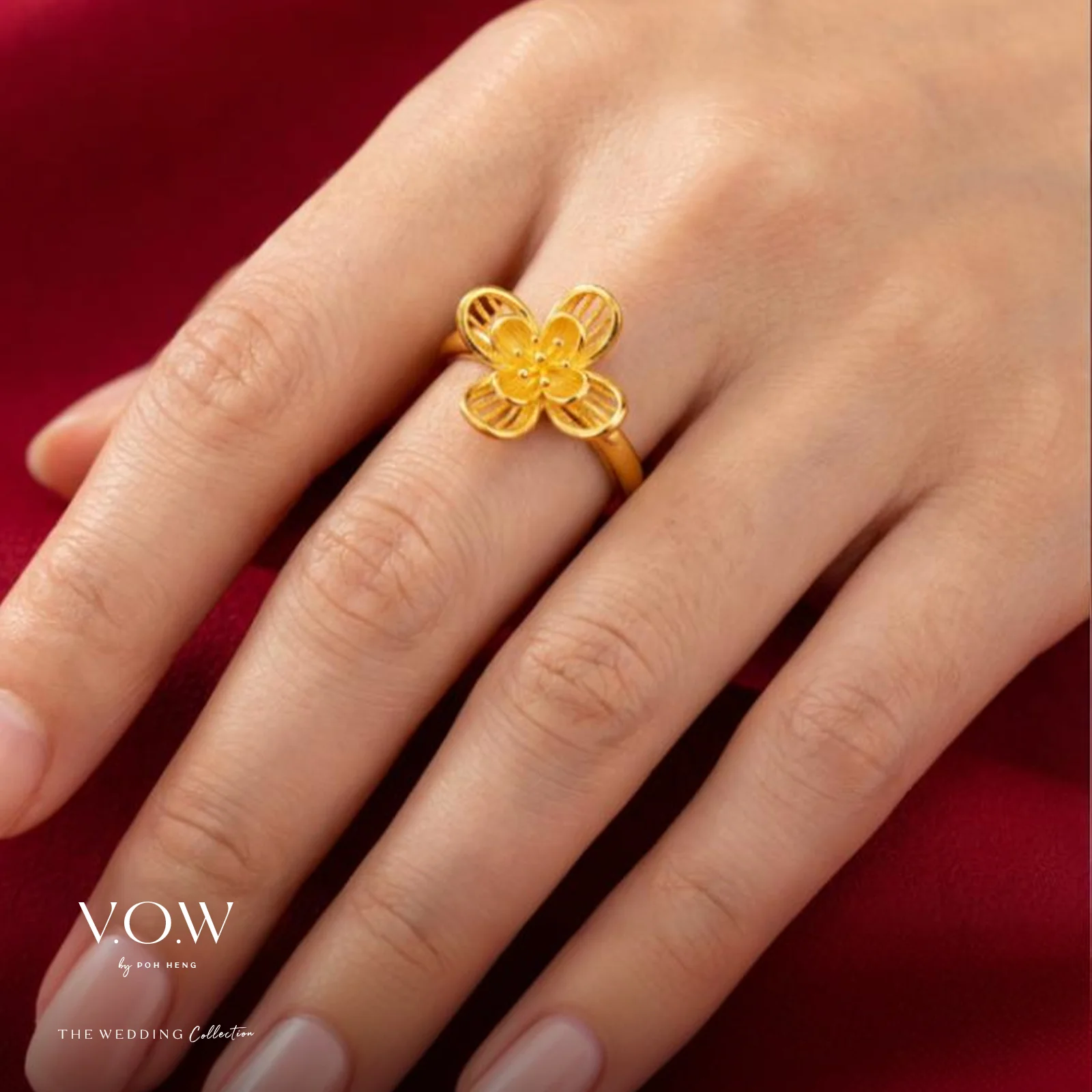 Flower Ring in Yellow Gold (A999GROUP068V0784A) - Image 2