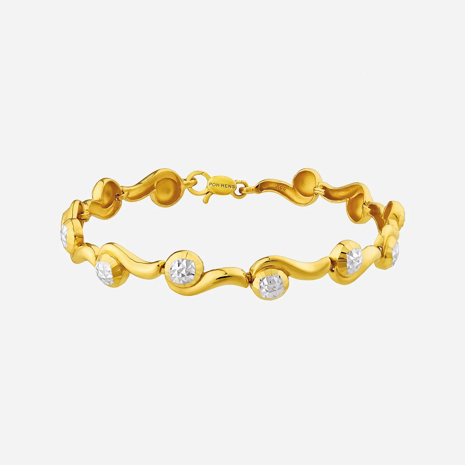 Flowing Romance Bracelet in Yellow White Gold (E22KGROUP144V0538A)
