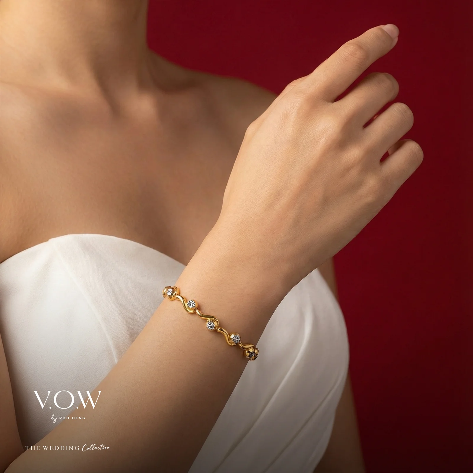 Flowing Romance Bracelet in Yellow White Gold (E22KGROUP144V0538A) - Image 2