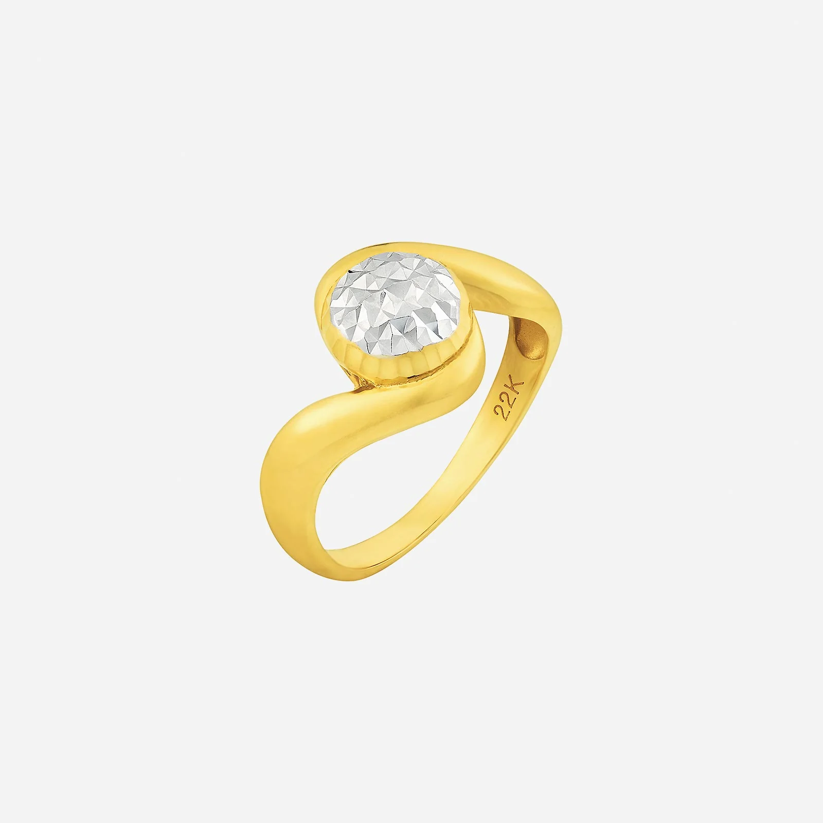 Flowing Romance Ring in Yellow White Gold	 (A22KGROUP144V0883A)