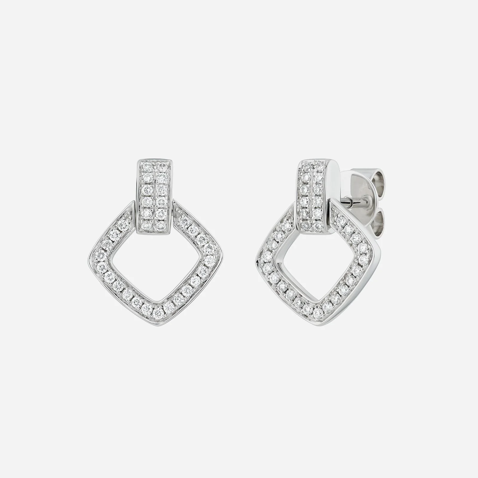 Geometric Diamond Earrings in White Gold (HDIASTYLE1260A)