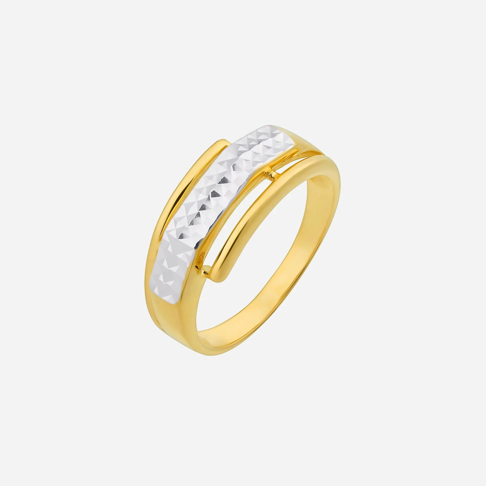 Geometric Ring in Yellow White Gold (ASTYLE0486A)