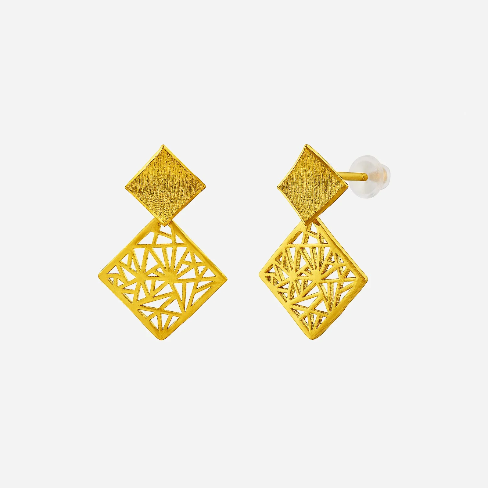 Geometry Drop Earrings in Yellow Gold  (H999STYLE1506A)