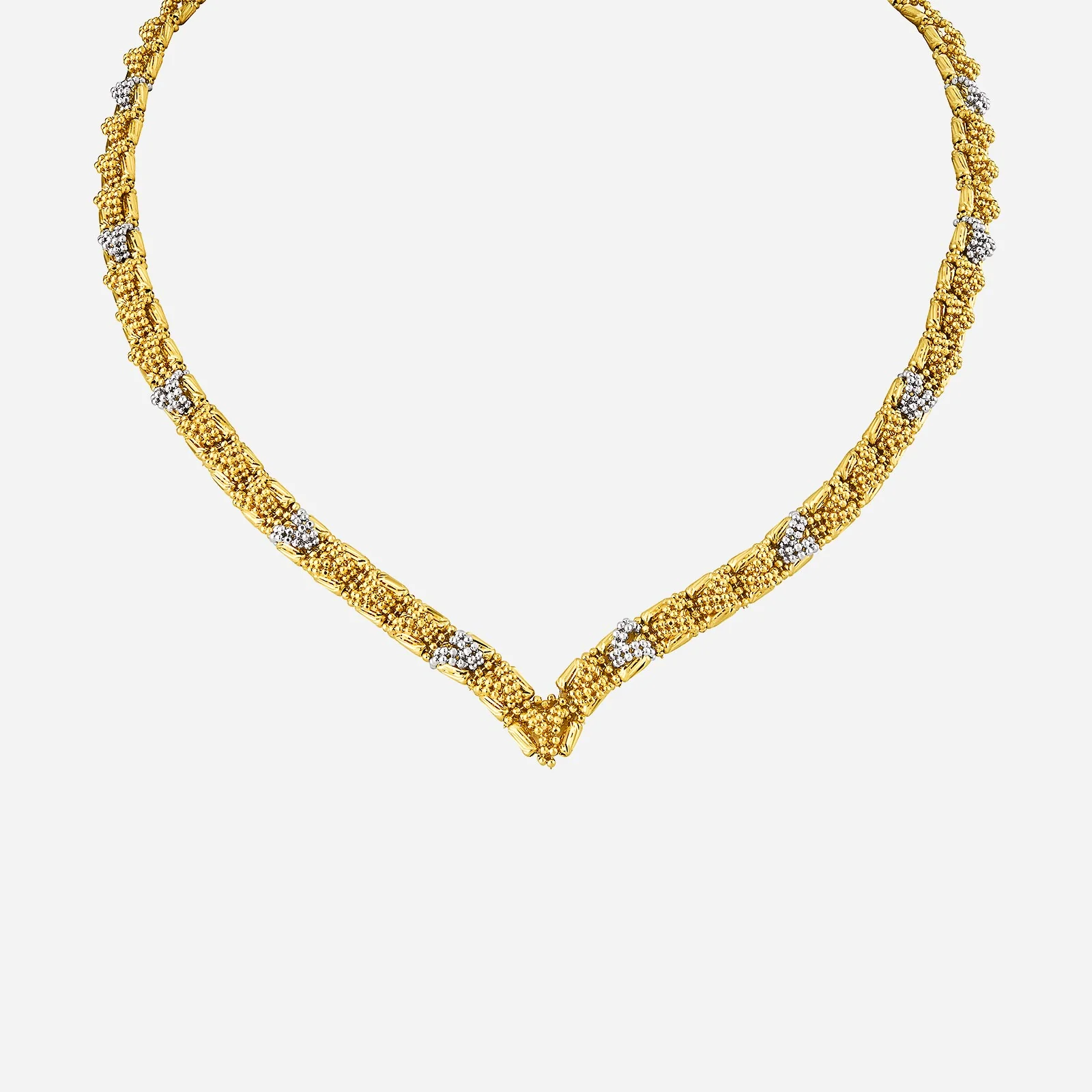 Gleam of Devotion Necklace in Yellow White Gold (F22KGROUP129V0449A)