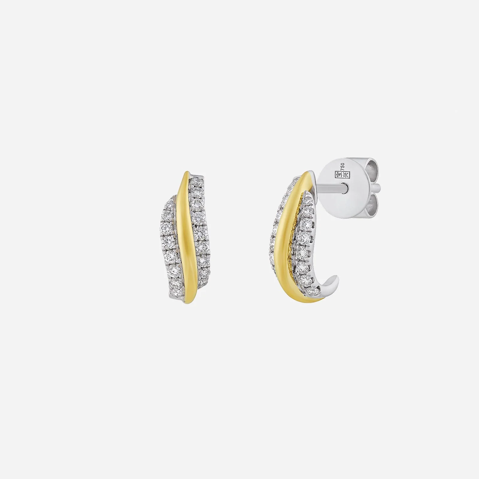 Gleam of Petal Diamond Earrings in White Yellow Gold (HDIASTYLE1560A)