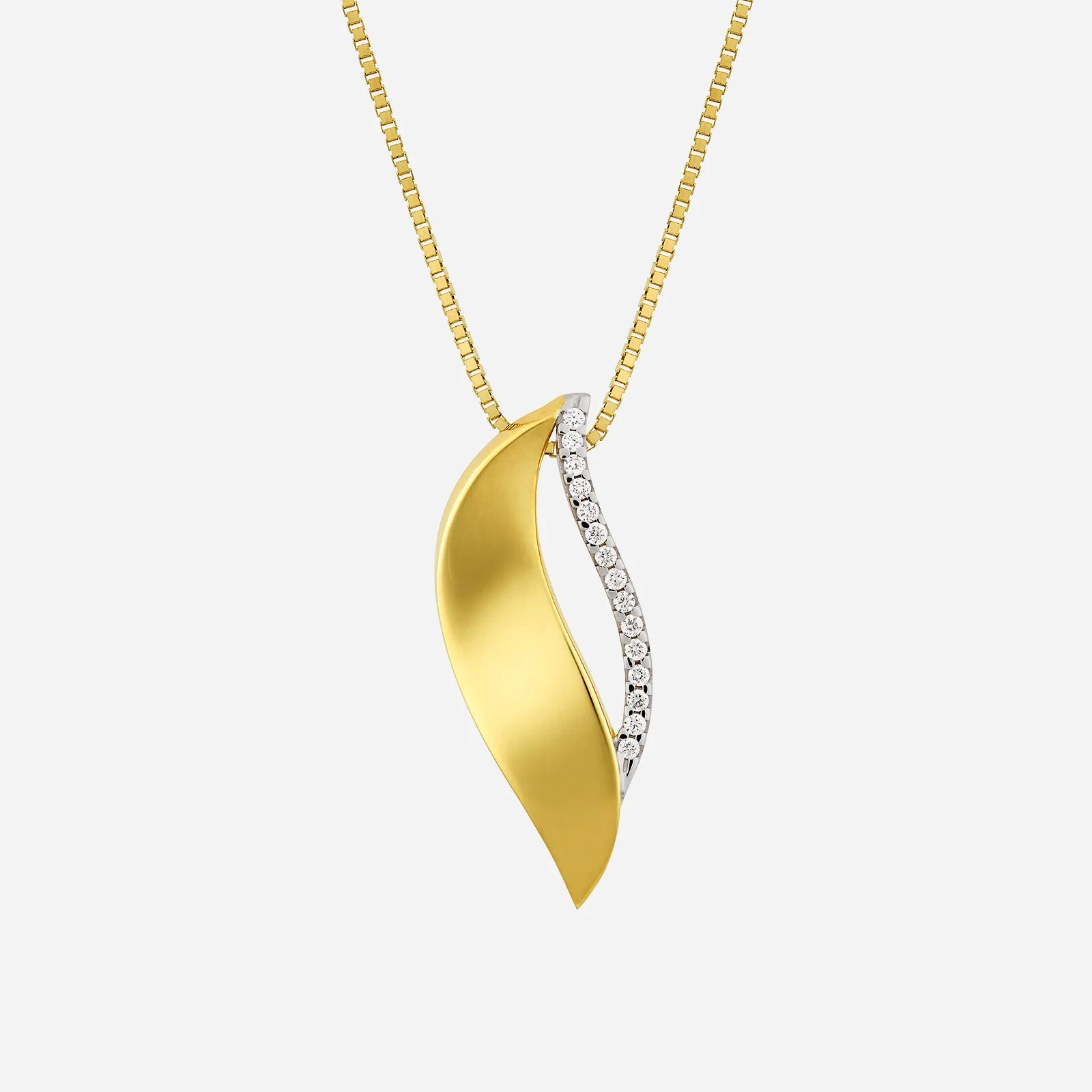 Gleaming Petal Diamond Pendant in Yellow White Gold (GDIAGROUP105V1419A)