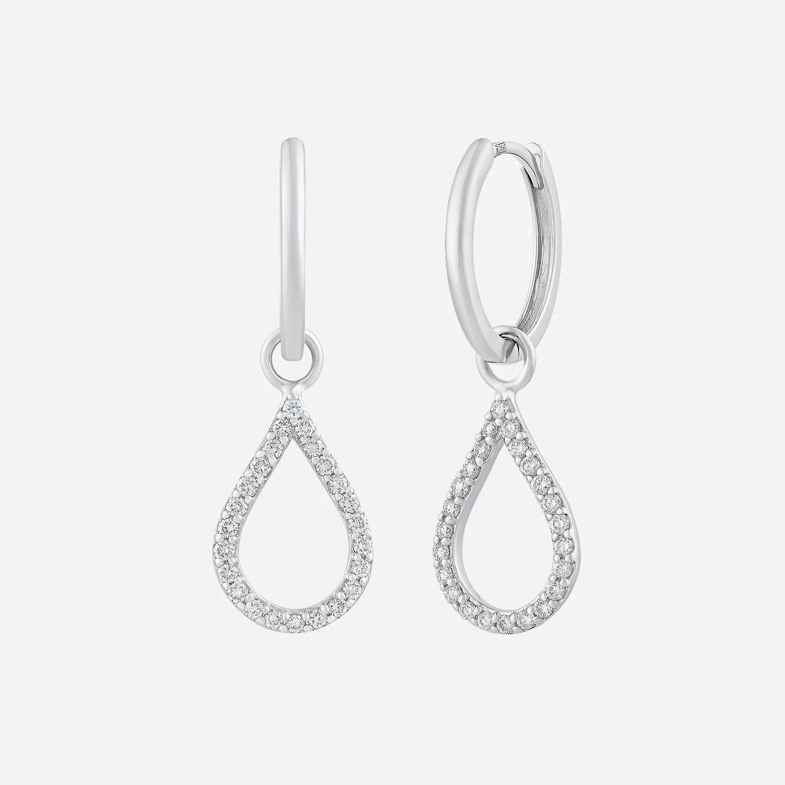 Glimmer Droplet Diamond Earrings in White Gold (HDIASTYLE1662A)